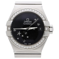 Omega Constellation 27mm Diamond Bezel Black Star Dial Steel Watch 2022 Full Set
