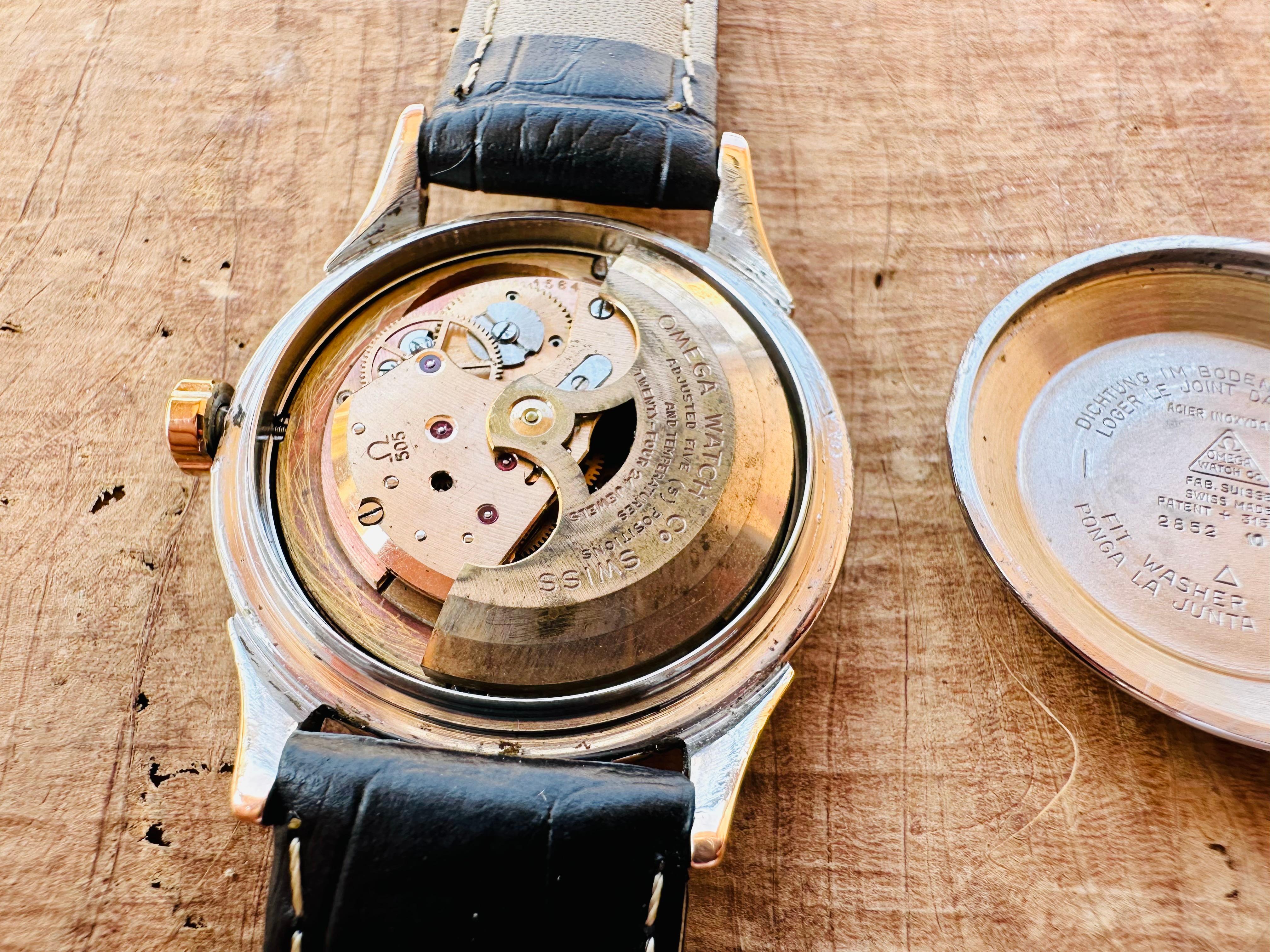 Omega Constellation 2852 Pie Pan Rare Guilloche Texturiertes Zifferblatt Goldüberzug 50er Jahre 7