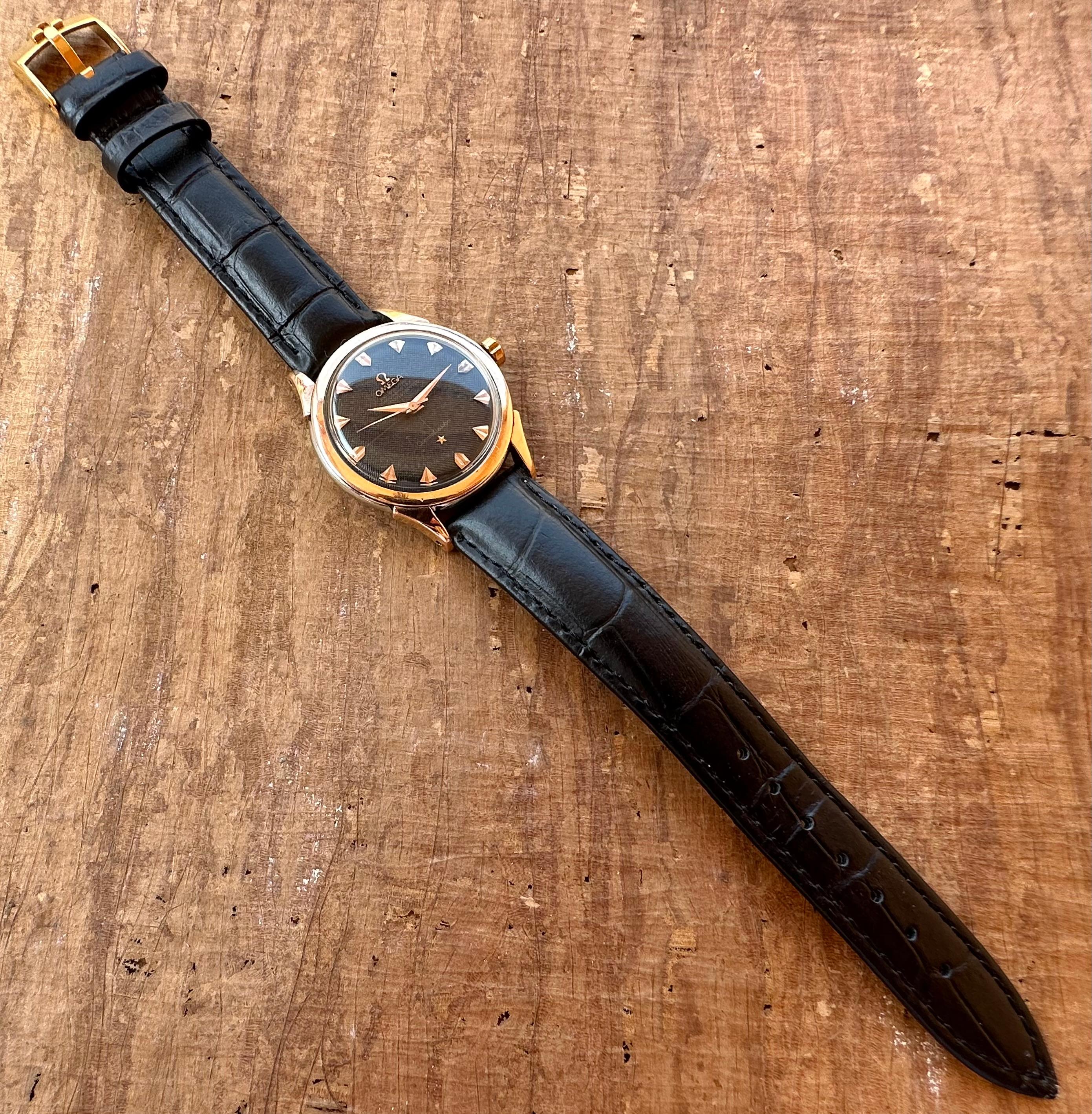 Omega Constellation 2852 Pie Pan Rare Guilloche Texturiertes Zifferblatt Goldüberzug 50er Jahre 11