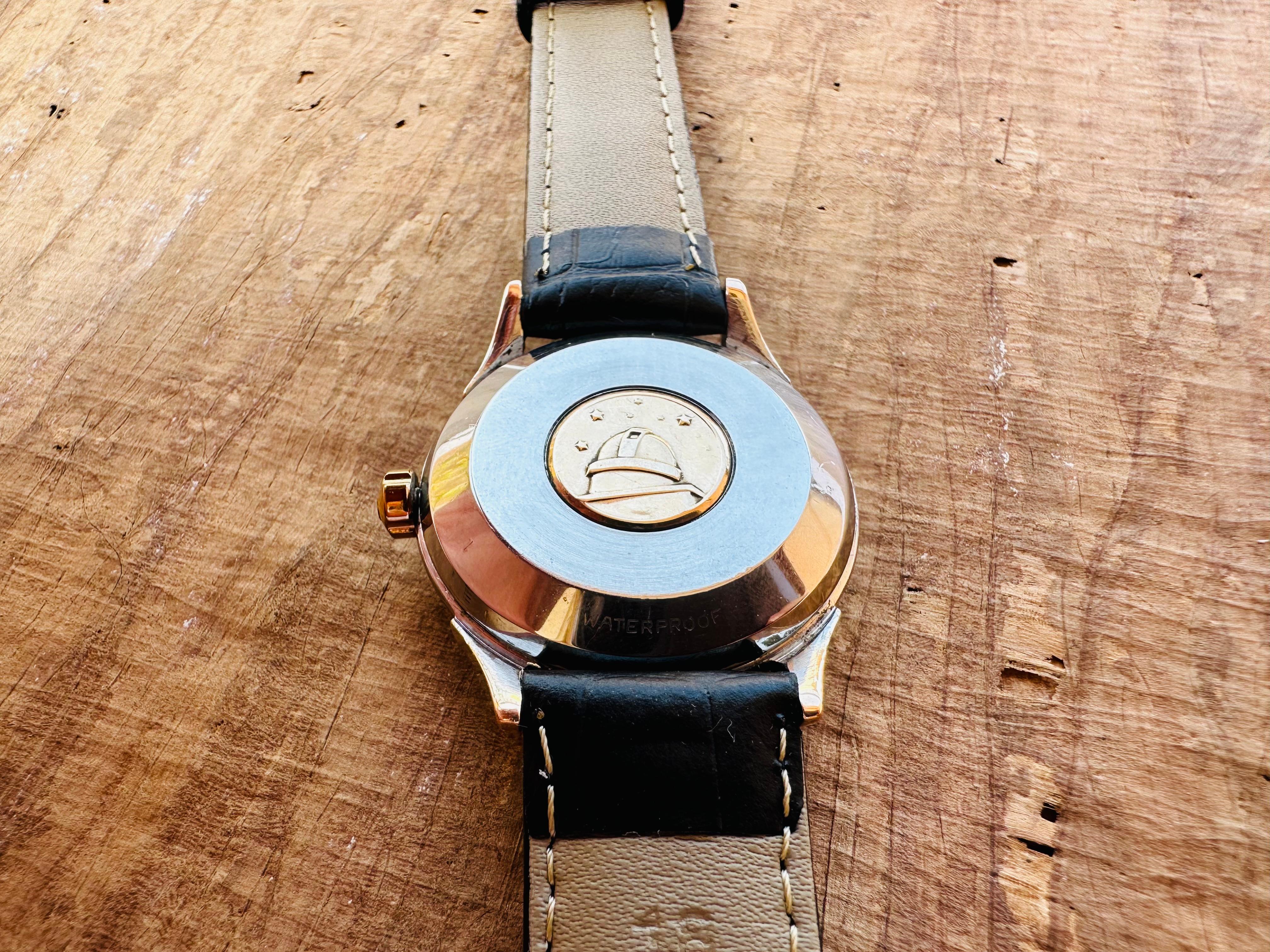 Omega Constellation 2852 Pie Pan Rare Guilloche Texturiertes Zifferblatt Goldüberzug 50er Jahre 13