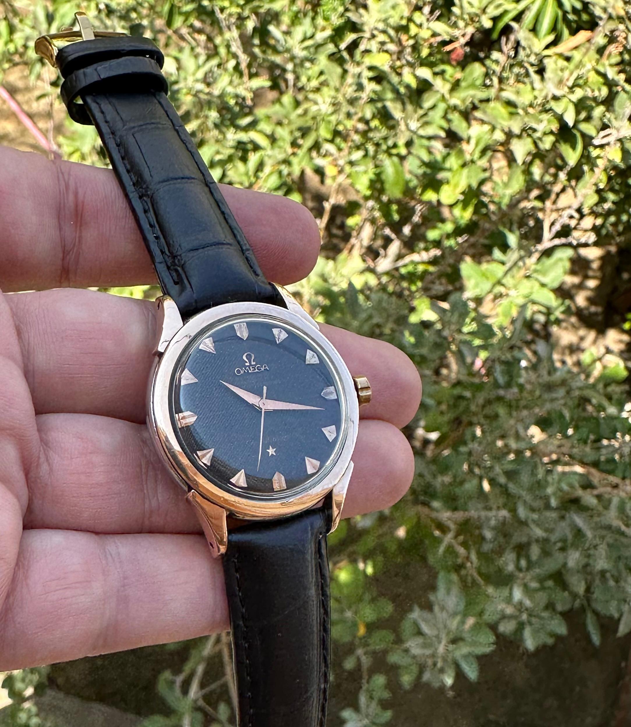 Omega Constellation 2852 Pie Pan Rare Guilloche Texturiertes Zifferblatt Goldüberzug 50er Jahre 14