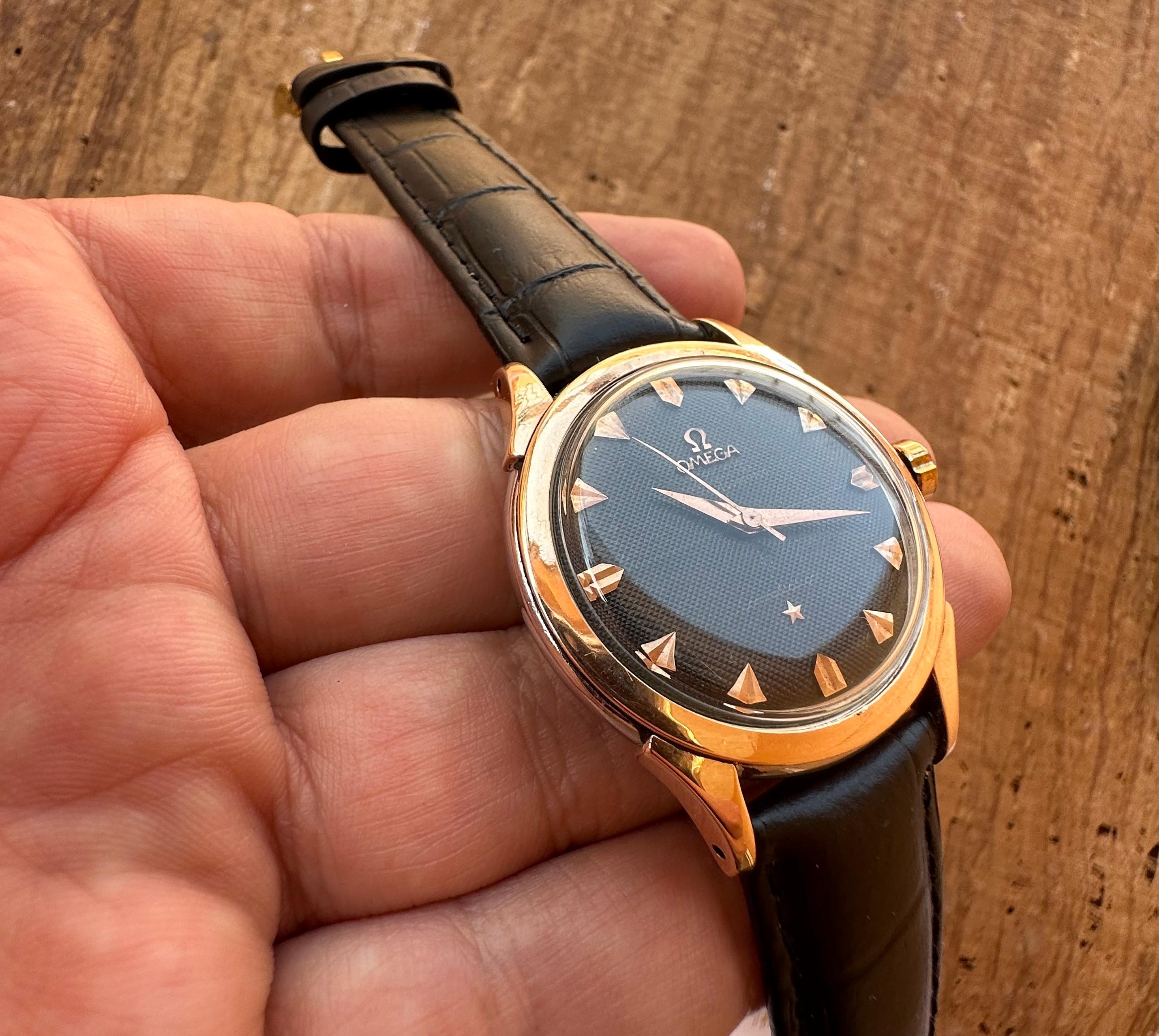 Omega Constellation 2852 Pie Pan Rare Guilloche Texturiertes Zifferblatt Goldüberzug 50er Jahre 15