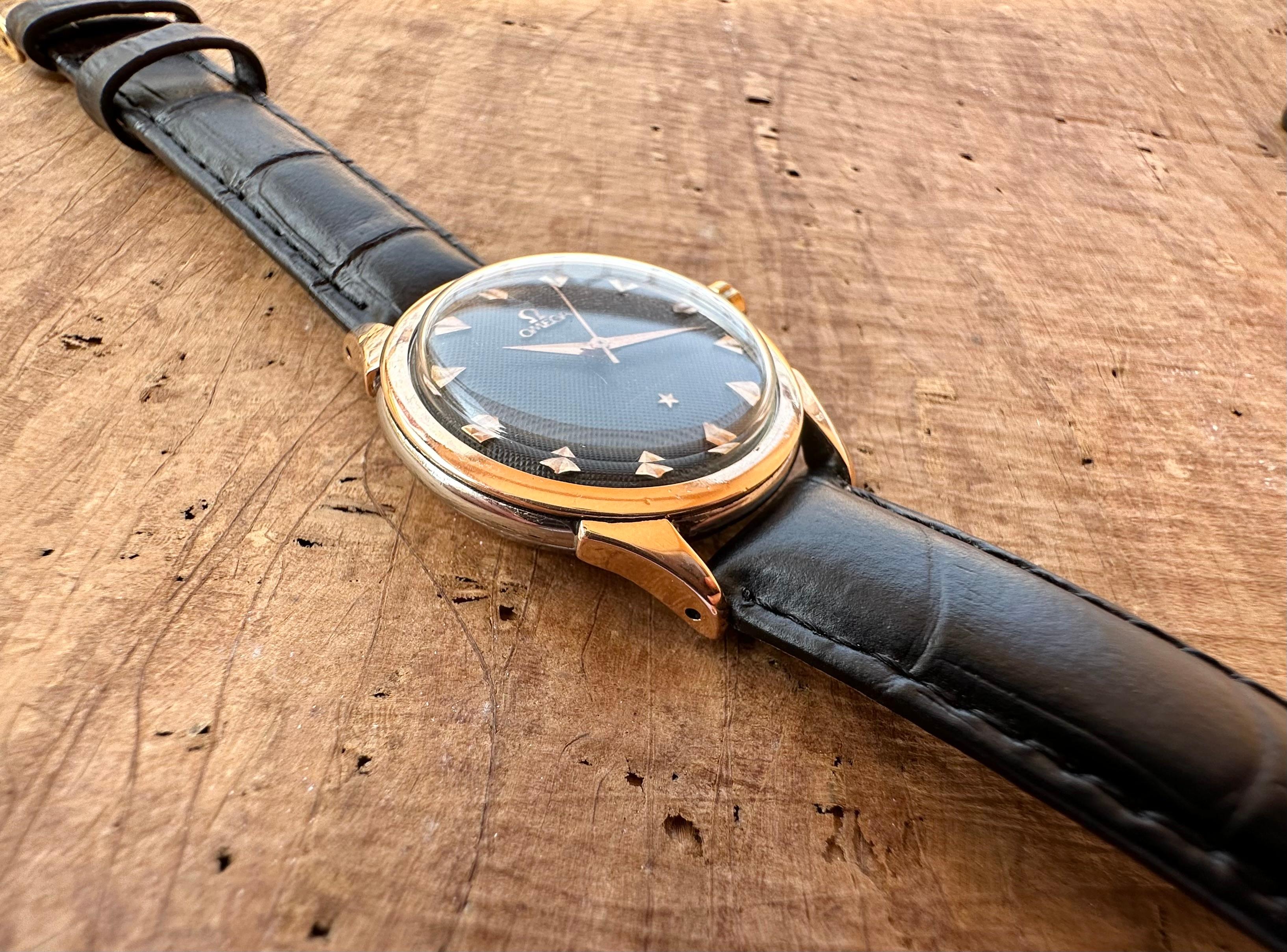 Omega Constellation 2852 Pie Pan Rare Guilloche Texturiertes Zifferblatt Goldüberzug 50er Jahre 16