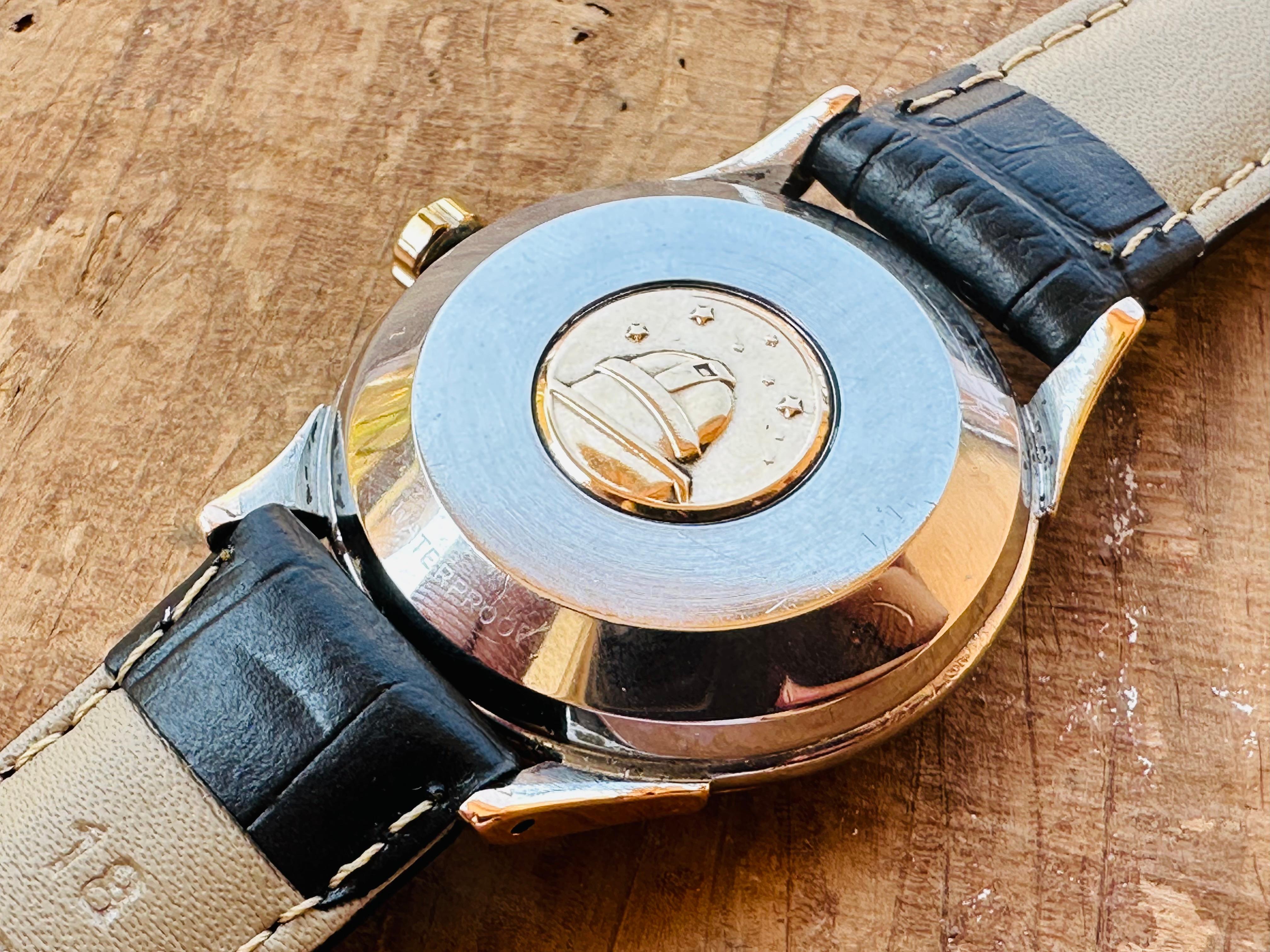 Omega Constellation 2852 Pie Pan Rare Guilloche Texturiertes Zifferblatt Goldüberzug 50er Jahre 5