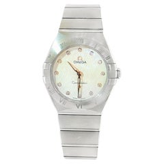 Omega Constellation 28mm Stainless Steel Diamond Dial Quartz Watch