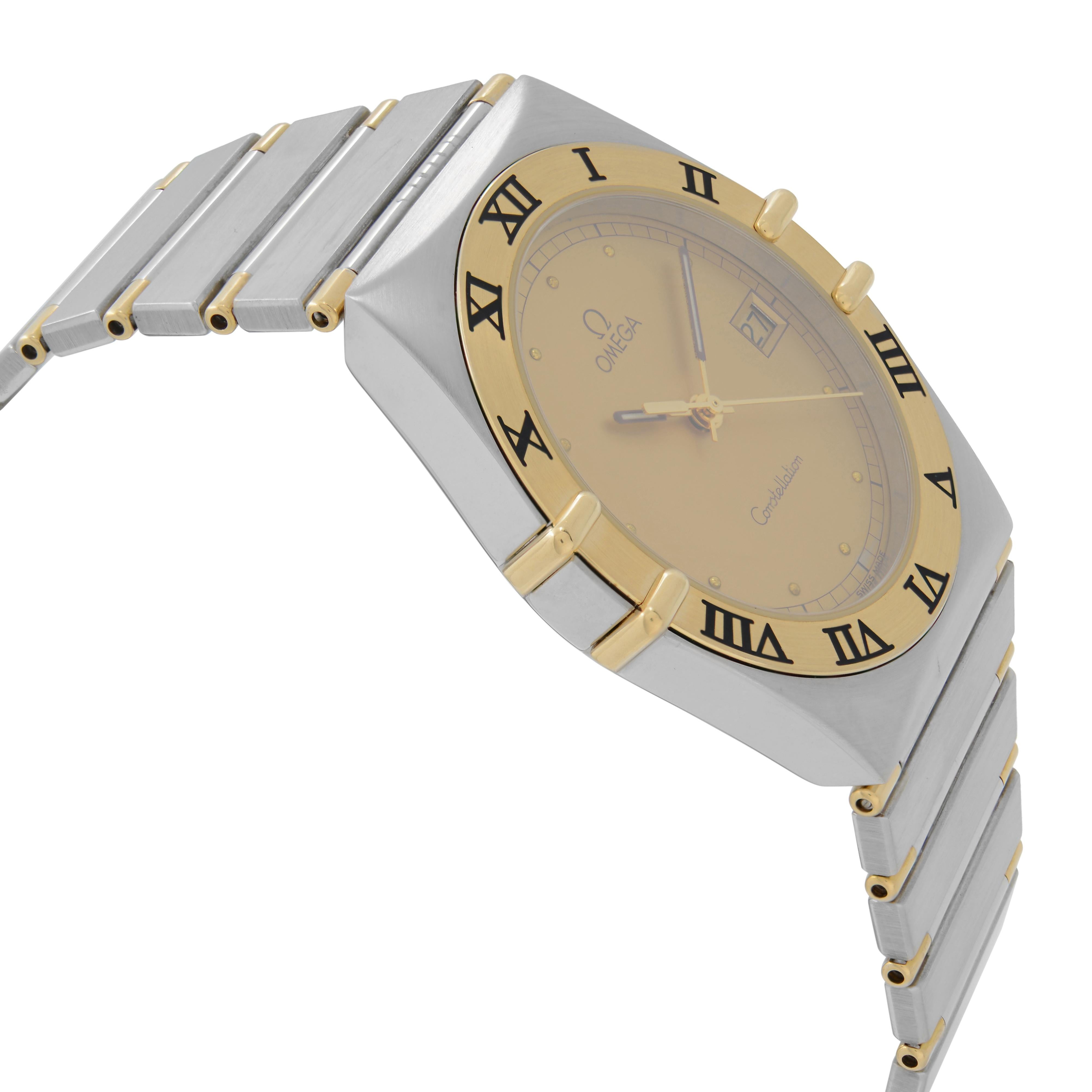 omega constellation 18k gold mens watch