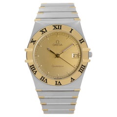 Omega Constellation 18K Gelbgold Stahl Herren Quarzuhr 396.1070.1