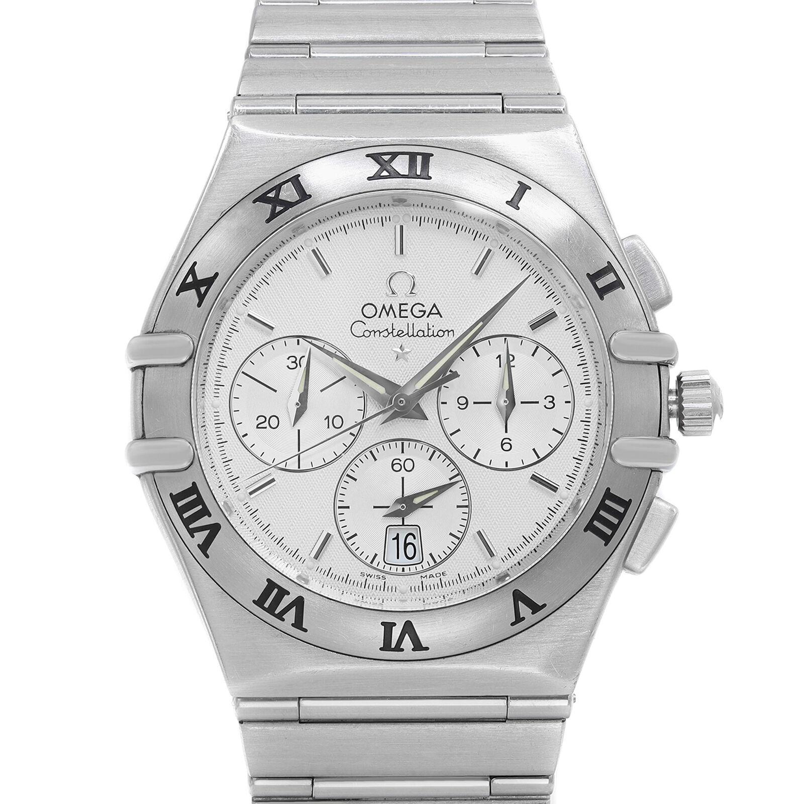 Pre-owned Omega Constellation 37mm Stainless Steel Silver Dial Quartz Men's Watch 154.23.00. This Beautiful Timepiece is Powered by Quartz (Battery) Movement And Features: Round Stainless Steel Case & Bracelet, Fixed Stainless Steel Bezel with Roman