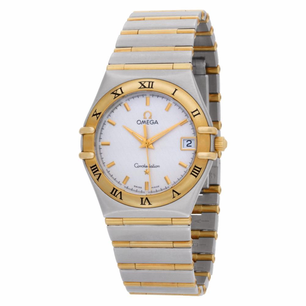 Omega Constellation Reference #:396.12 01. Omega Constellation in 18k yellow gold & stainless steel. Quartz with date. 33 mm case size. Ref 58098110. Circa 1990s. Fine Pre-owned Omega Watch. Certified preowned Classic Omega Constellation 3961201