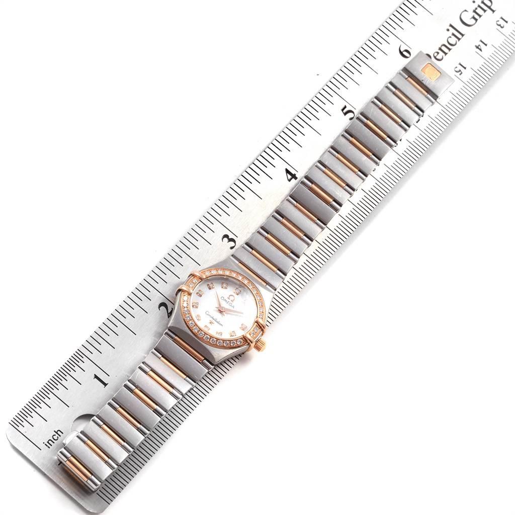 Omega Constellation 95 MOP Diamond Steel Rose Gold Ladies Watch 1360.75.00 2