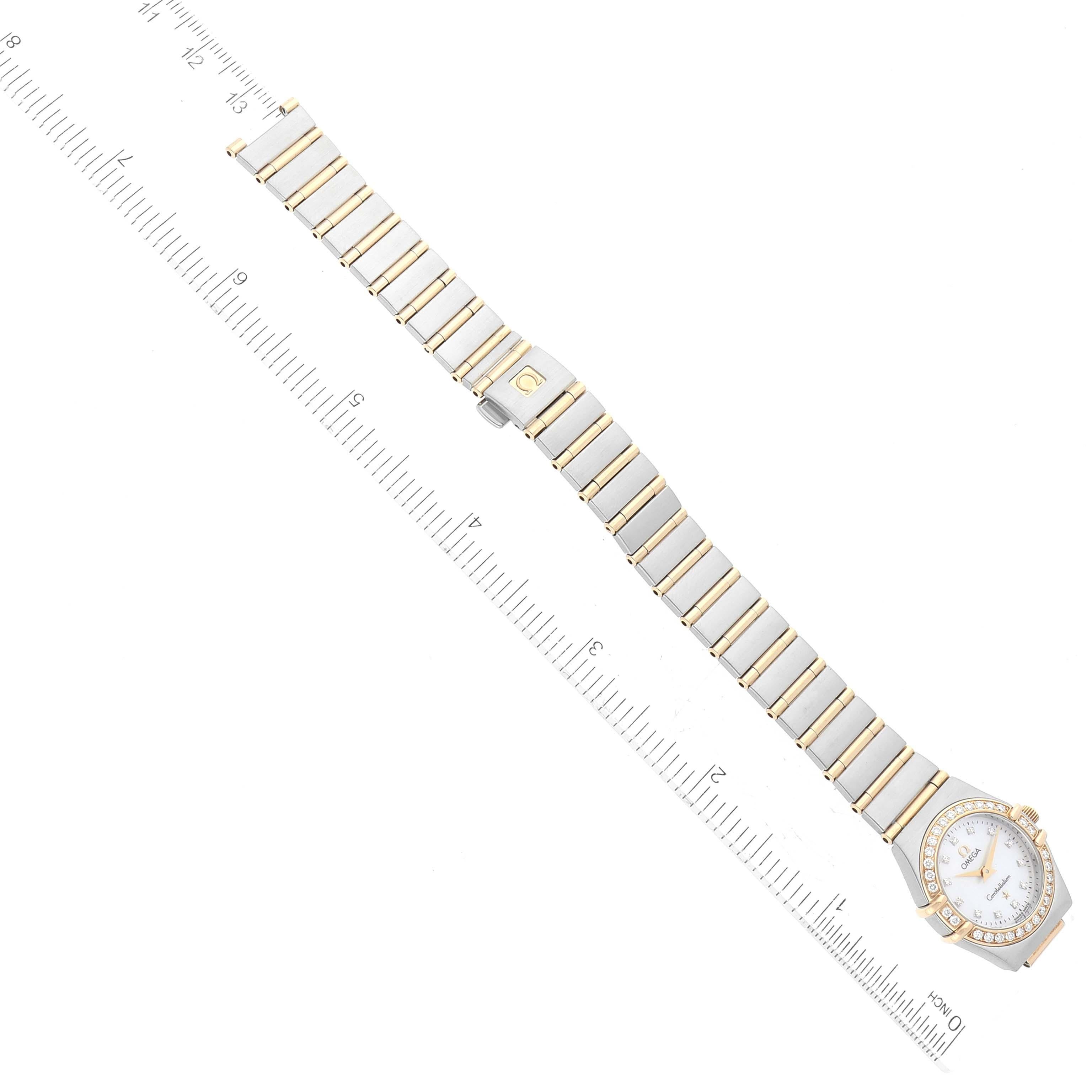 Omega Constellation 95 MOP Diamond Yellow Gold Steel Ladies Watch 1267.75.00 3