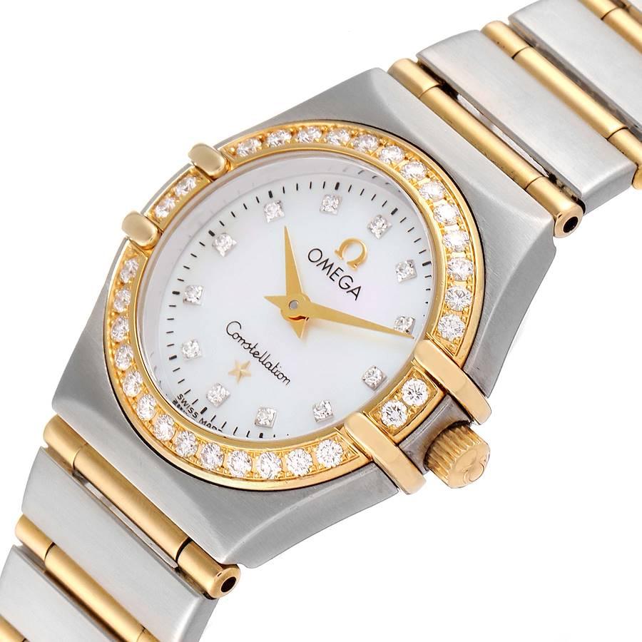 Omega Constellation 95 Mother of Pearl Diamond Watch 1267.75.00 Box Card 1