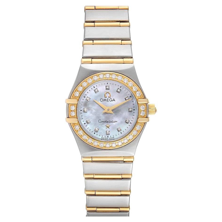 Omega Constellation 95 Mother of Pearl Diamond Watch 1267.75.00 Box Card
