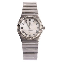 Omega Constellation 95 Quartz Watch Stainless Steel with Diamond Bezel