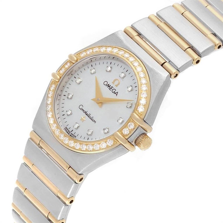 Omega Constellation 95 Steel Gold Mother of Pearl Diamond Watch 1277.75 ...