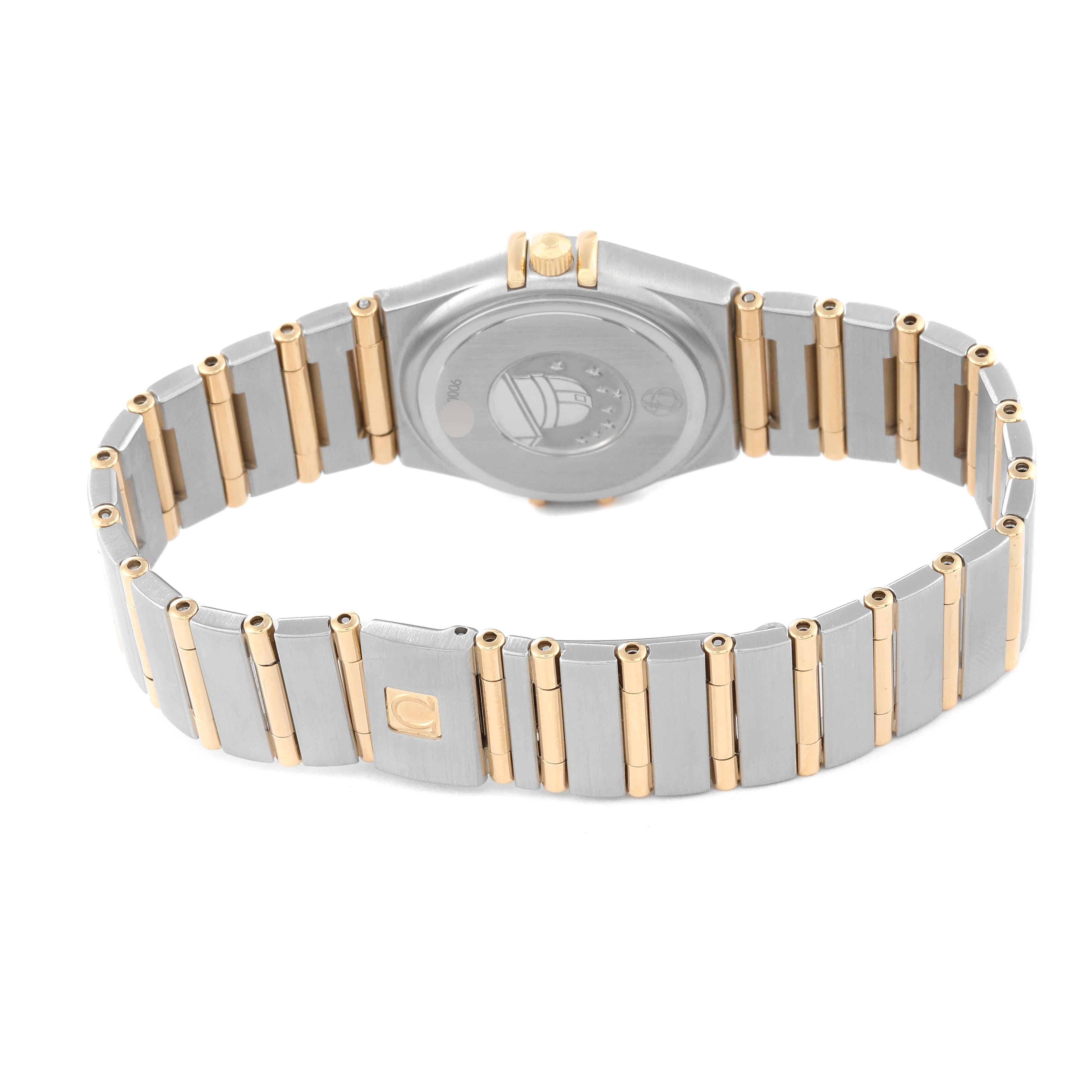 Omega Constellation 95 Steel Yellow Gold Mother Of Pearl Diamond Ladies Watch 3