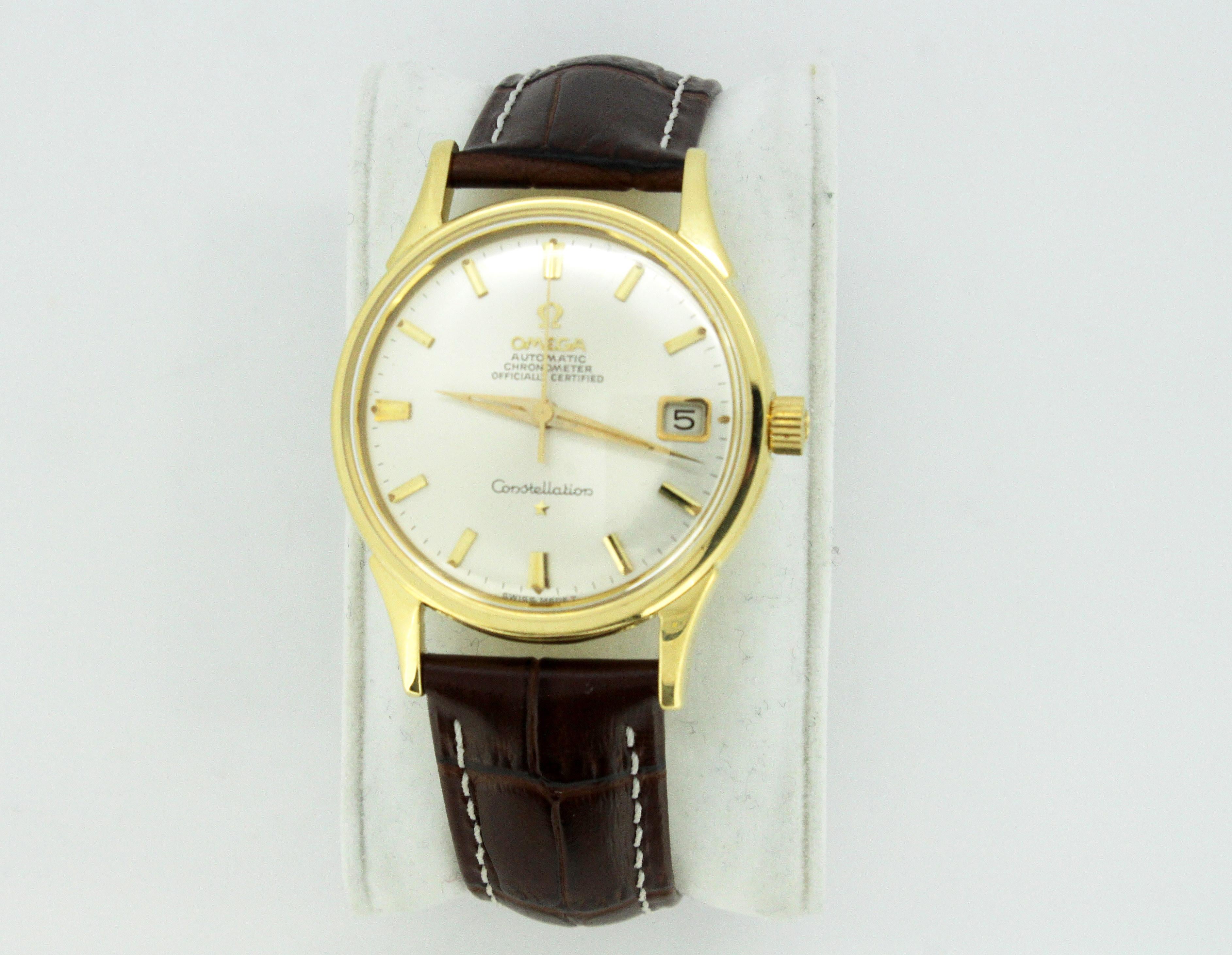 Omega Constellation Automatic 18 Karat Gold Men's Wristwatch, 1965 2