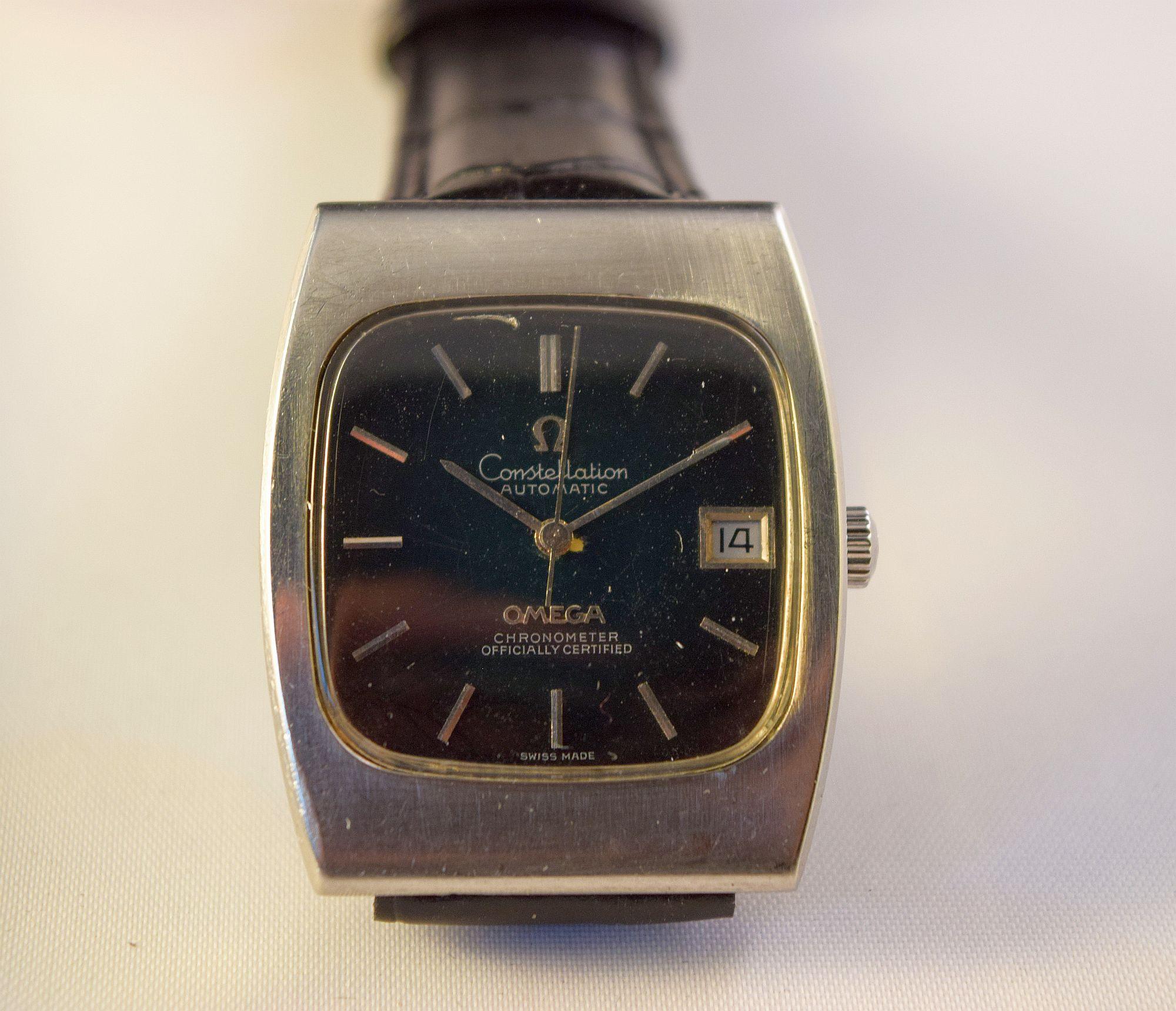 Omega Constellation Automatik. Date.Retro steek-Taschenetui 10