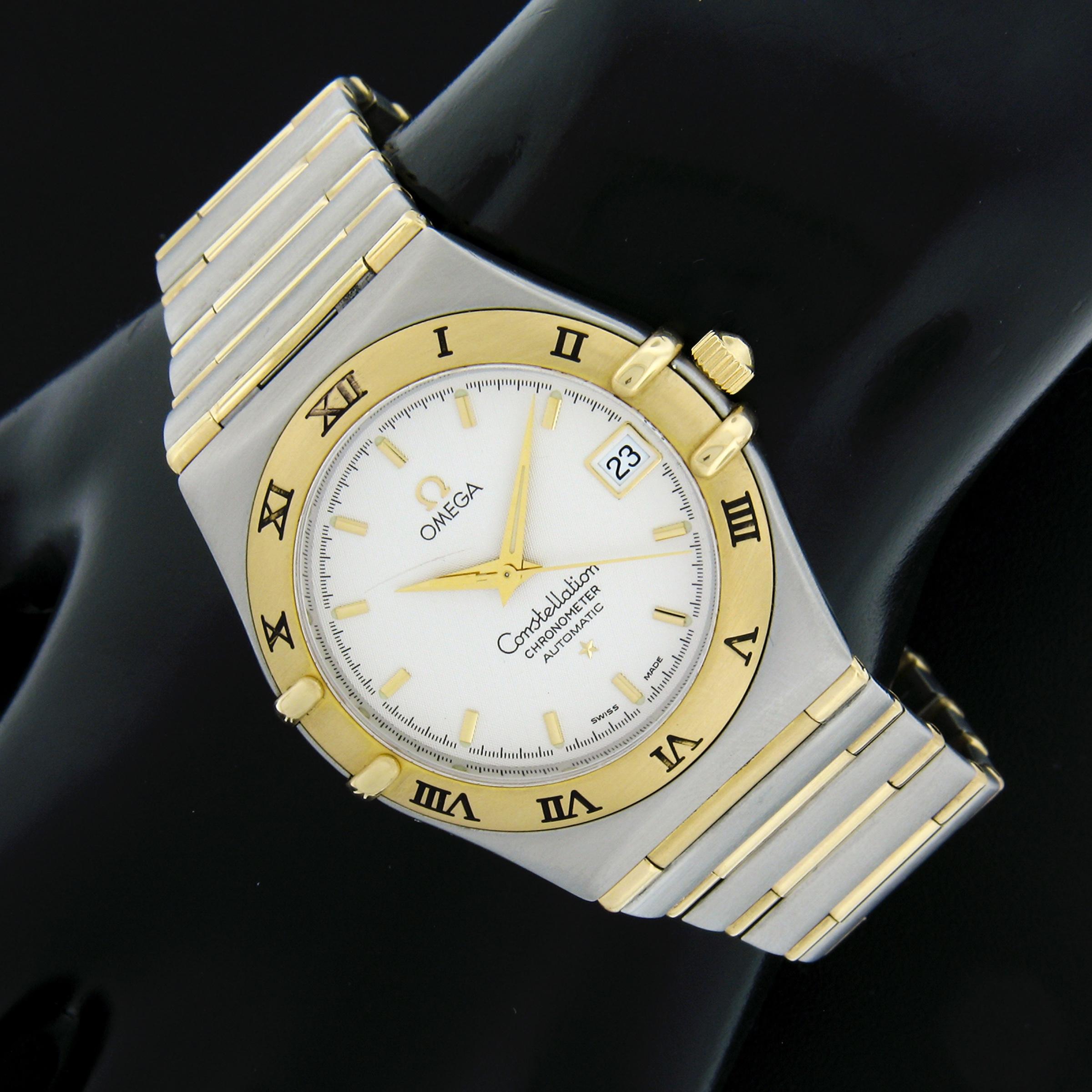 Omega Constellation Automatik-Armbanduhr aus Gold und Stahl Ref 3681201 Cal. 1120 im Zustand „Hervorragend“ in Montclair, NJ