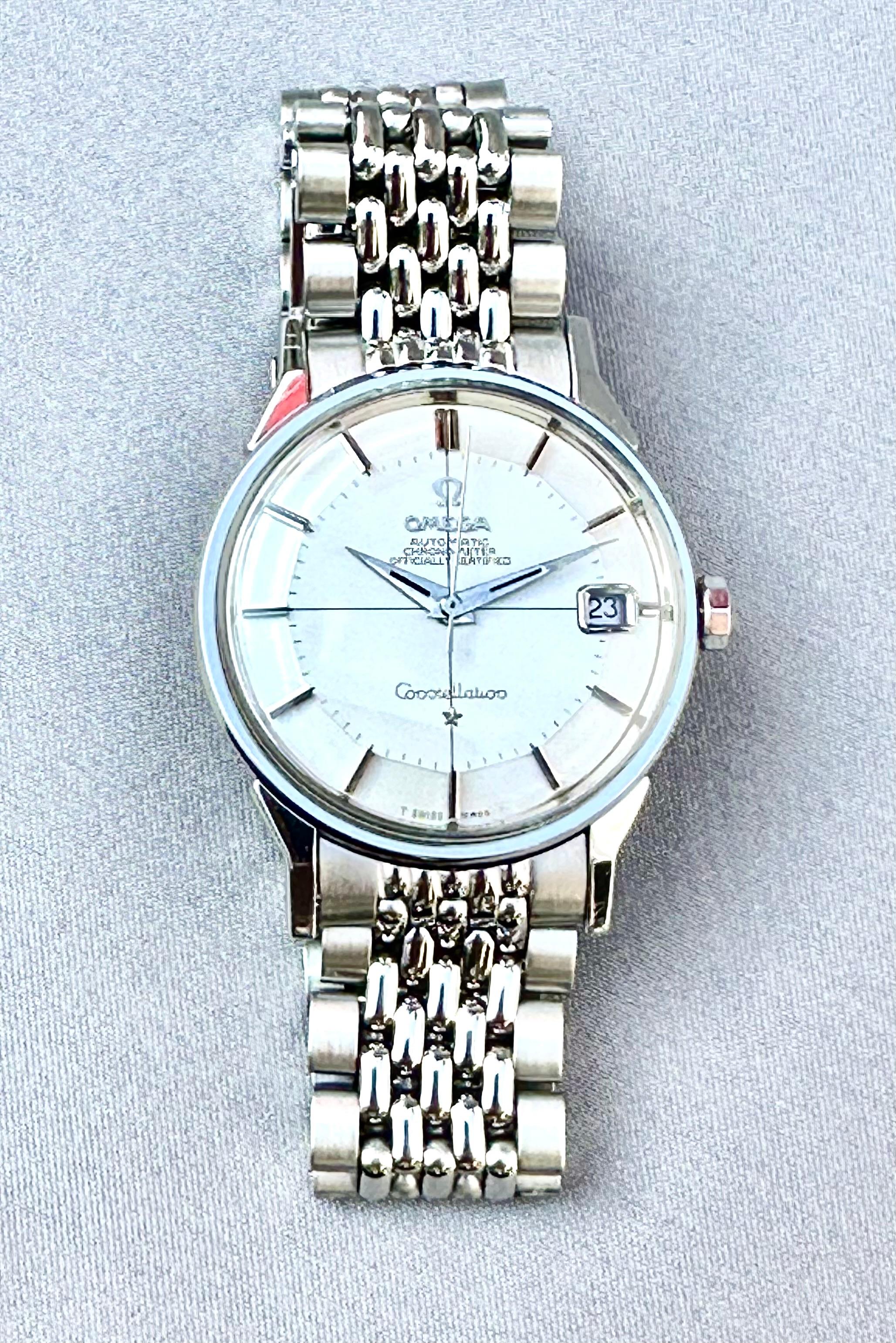 Omega Constellation Automatic Pie Pan Date with Original Rice Bracelet For Sale 3