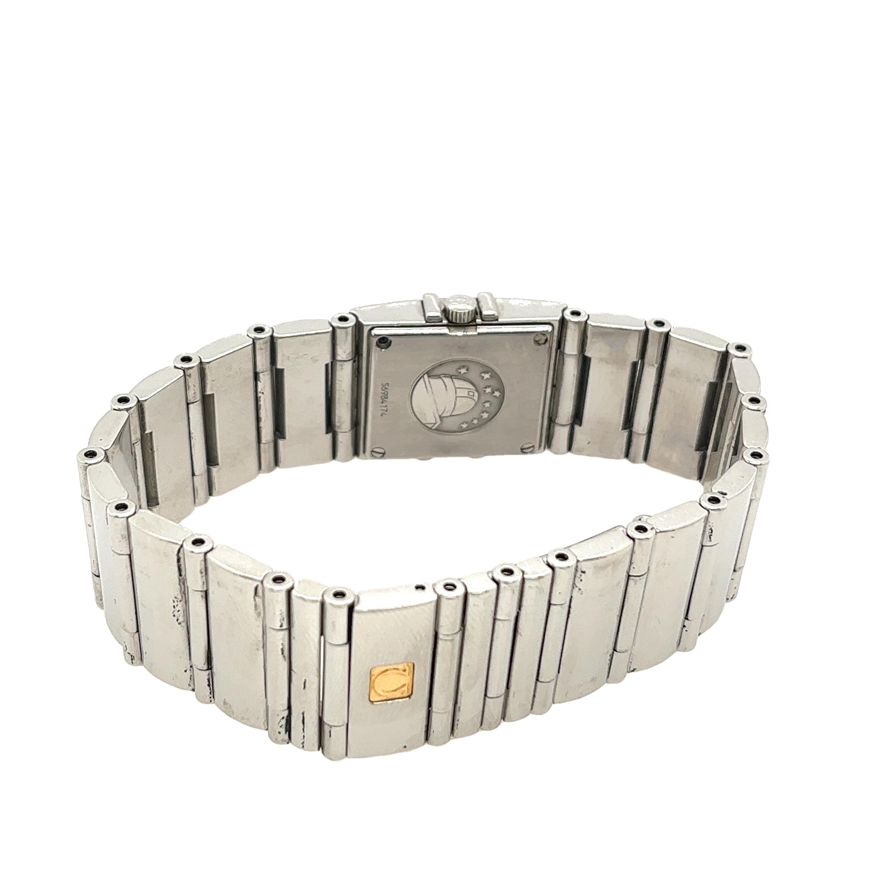 Omega Constellation Carre Quadra Damenuhr in Schwarz & Diamant 1