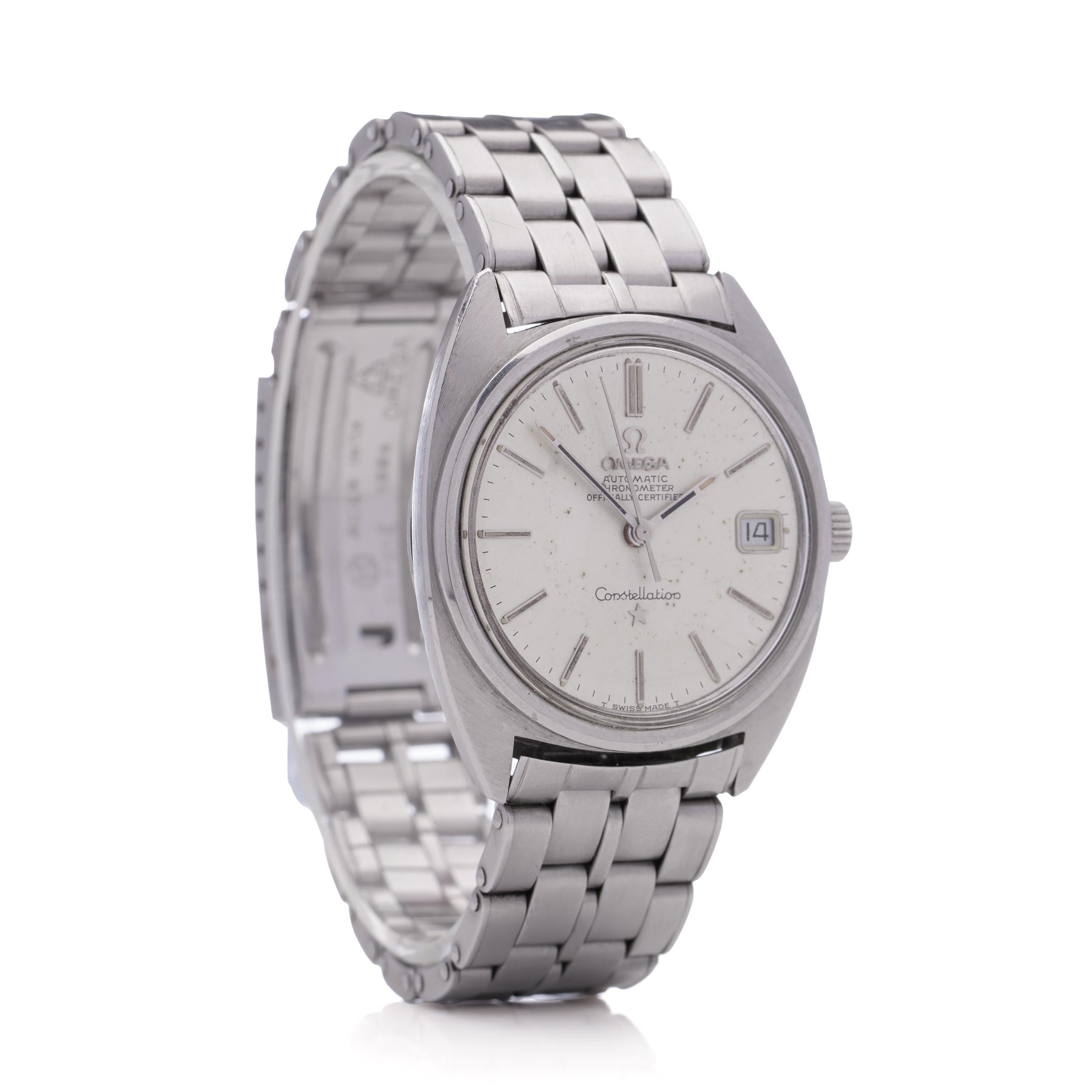 Omega Constellation Chronometer Automatic Vintage Stainless Steel Watch For Sale 4