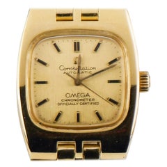 Vintage Omega Constellation Chronometer Solid 18 Karat Yellow Gold Automatic Watch