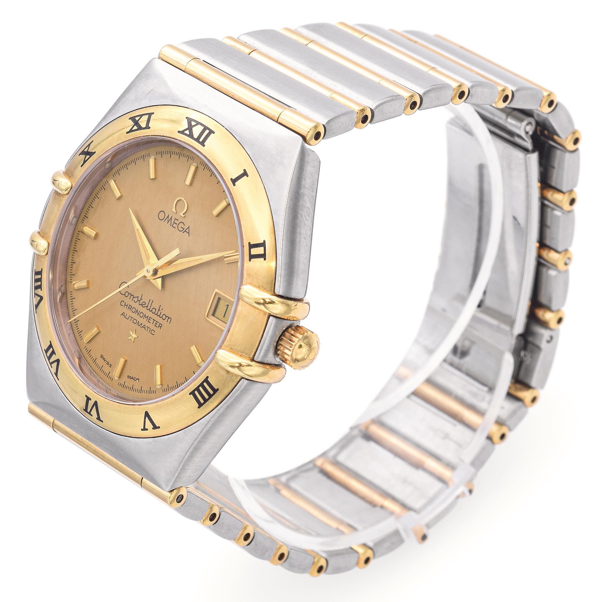 Omega Constellation Chronometer Zweifarbige Automatikuhr für Herren im Zustand „Gut“ im Angebot in New York, NY
