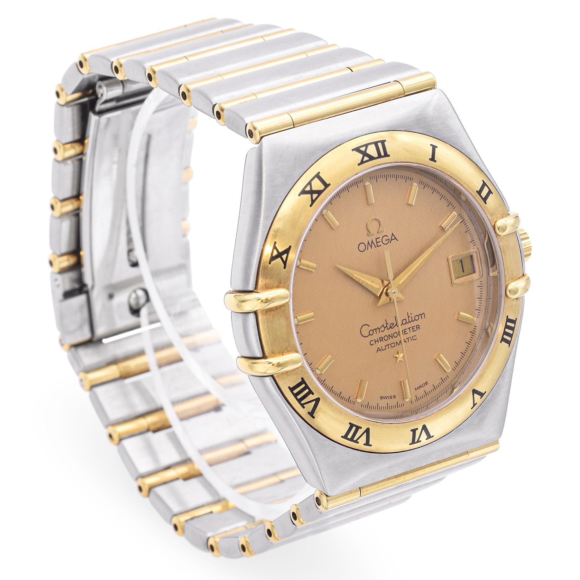 Omega Constellation Chronometer Zweifarbige Automatikuhr für Herren im Angebot 1
