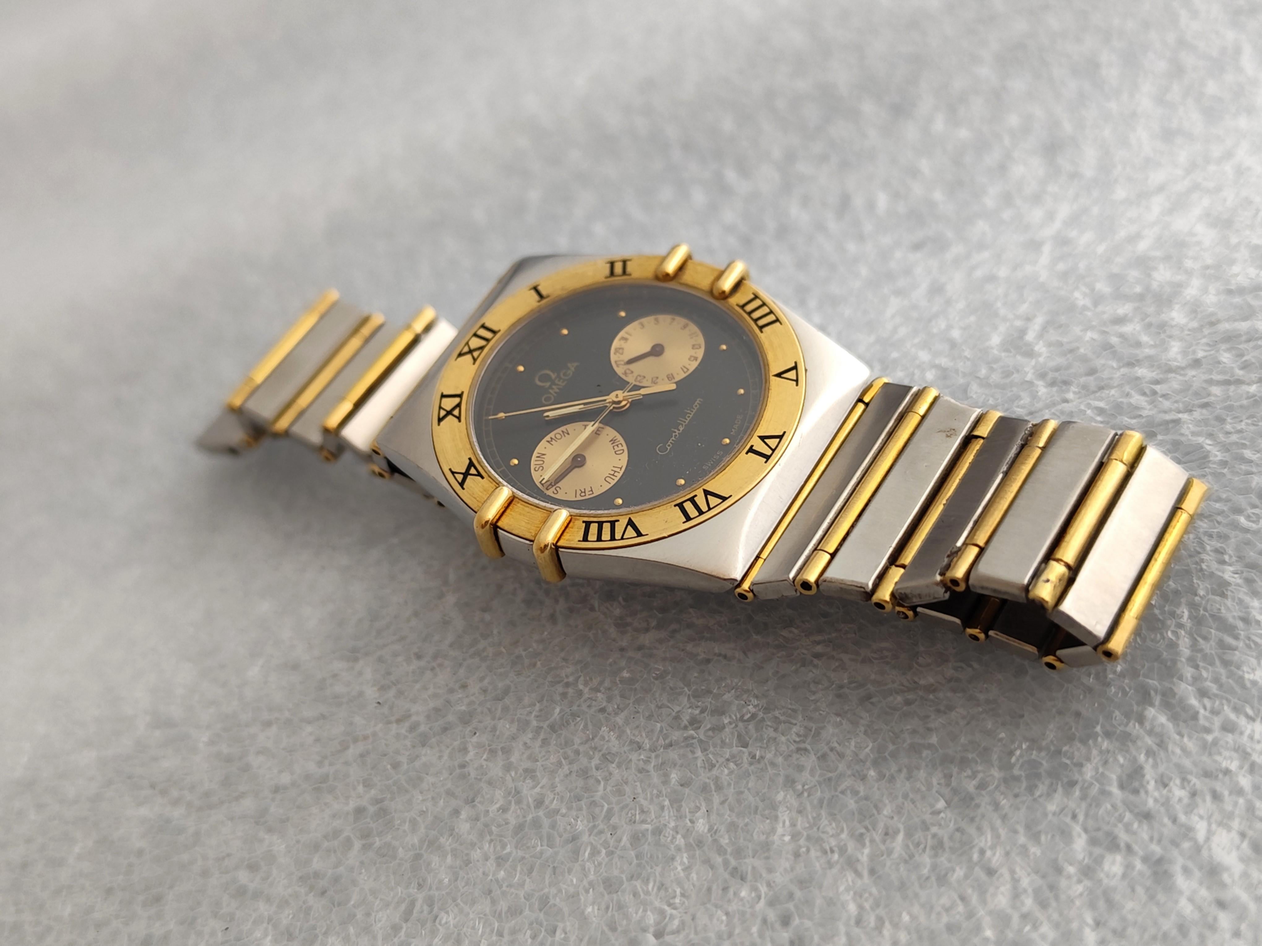 Omega Constellation Day-Date 3961070 Steel 18kGold Full Bar Watch For Sale 8