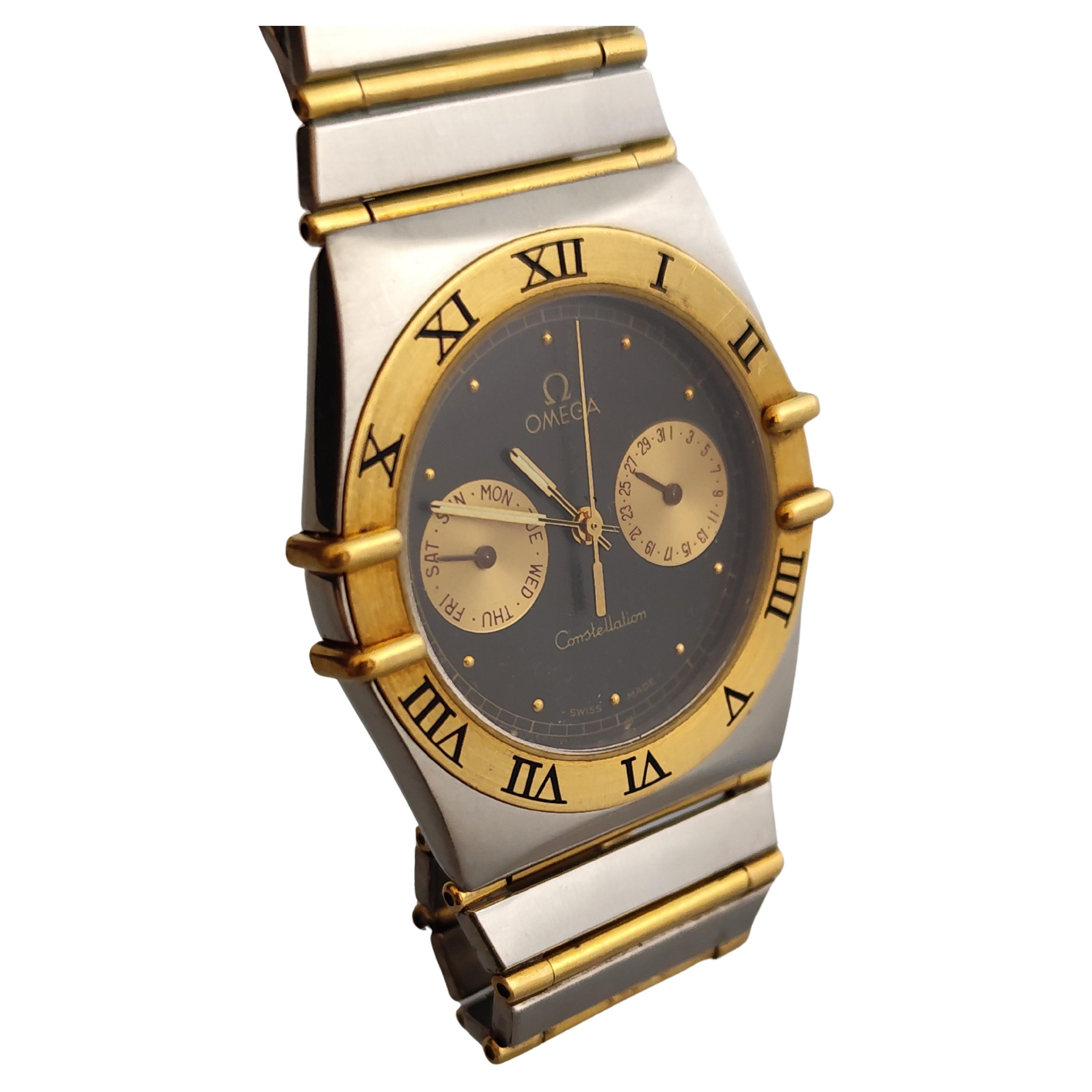 Brand : Omega

Model: Constellation

Reference Number: 3961070

Country Of Manufacture: Switzerland

Movement: Quartz

Case Material: Stainless Steel / 18K Gold

Measurements :32mm diameter (excluding crown )

Band Type : Stainless Steel / 18K Gold