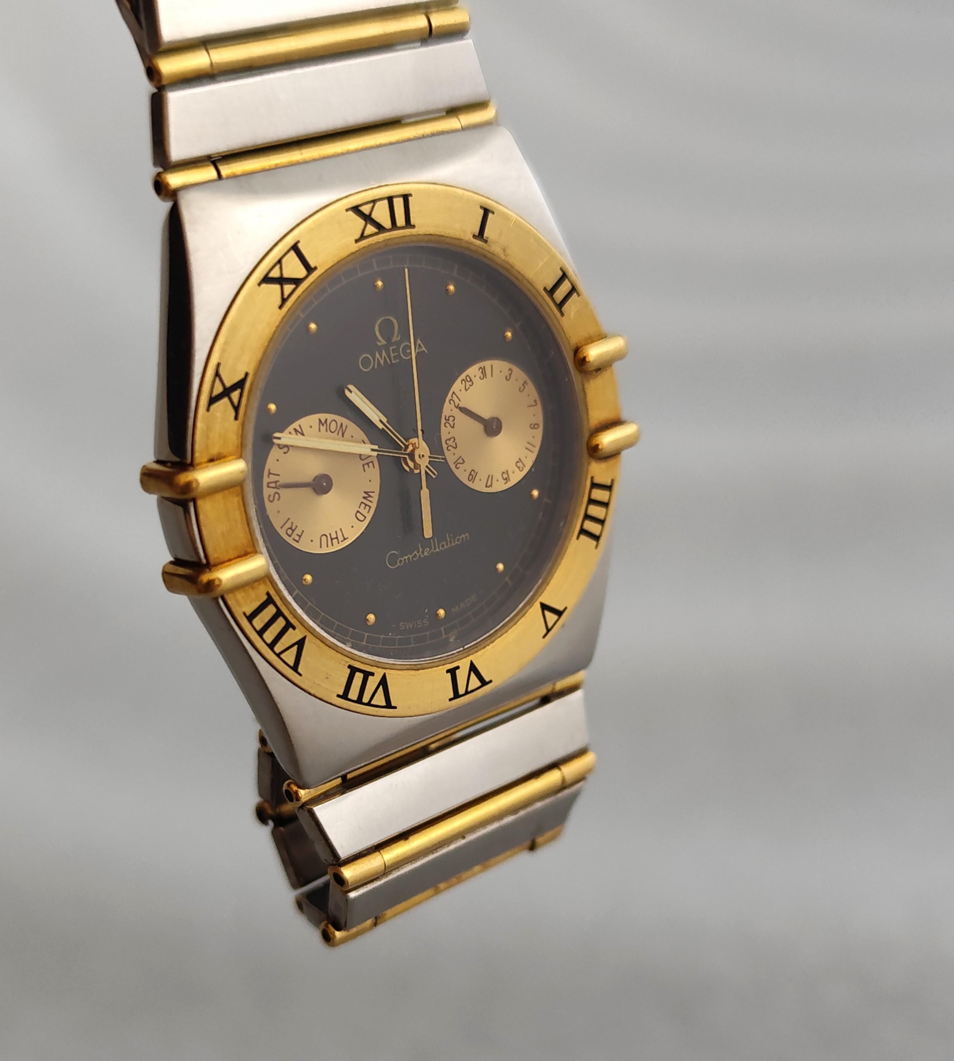Omega Constellation Day-Date 3961070 Steel 18kGold Full Bar Watch For Sale 1