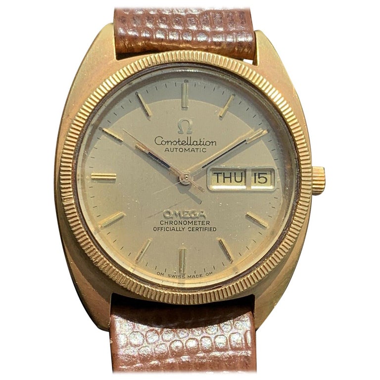 Het begin Dominant Oefenen Omega Constellation Day Date Automatic 18 Karat Yellow Gold Watch For Sale  at 1stDibs | omega constellation day date gold, omega automatic gold watch