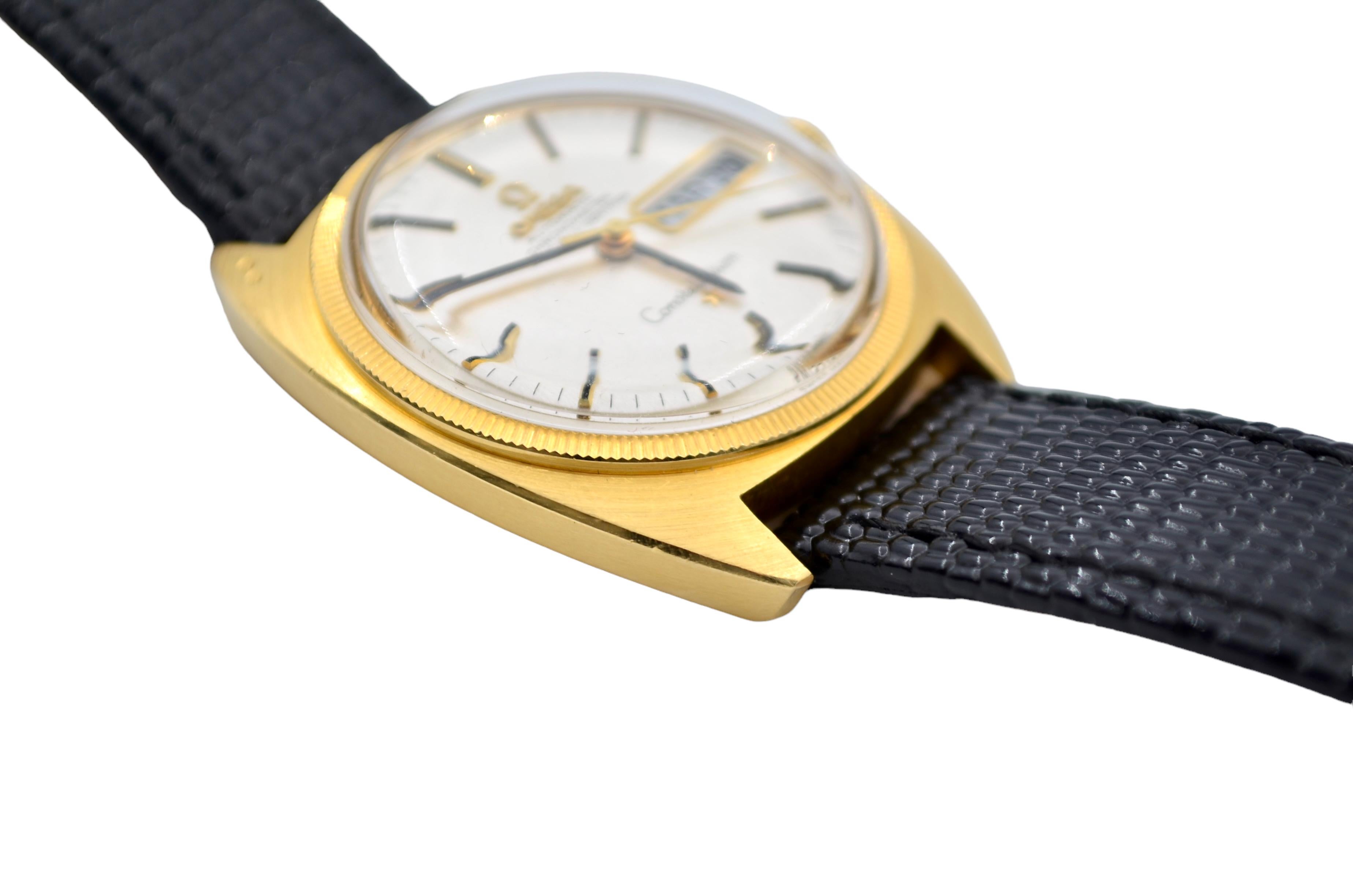 Omega Constellation Day-Date Gold Leather Strap Vintage Ref: 168.029 7