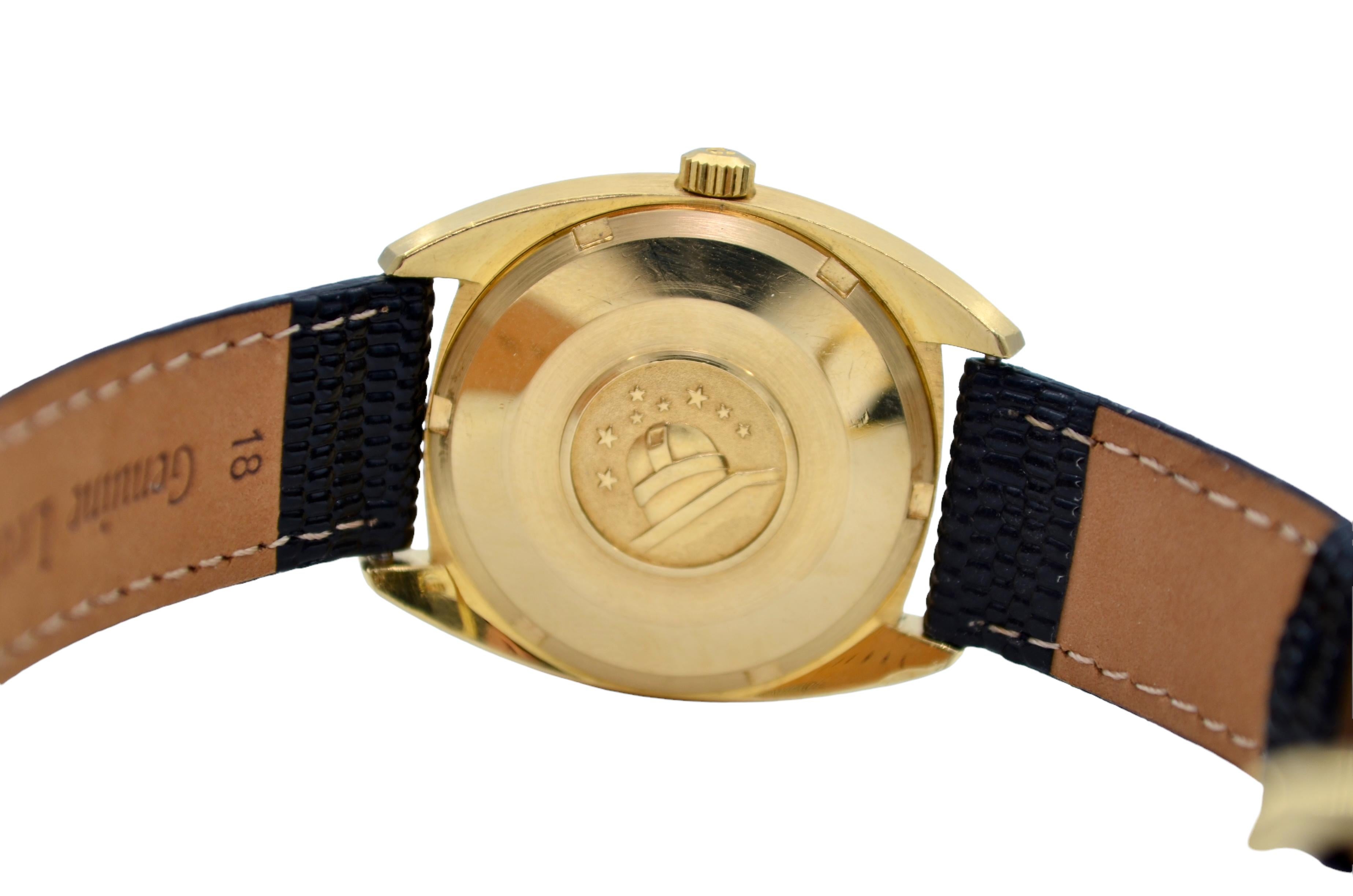 Omega Constellation Day-Date Bracelet vintage en cuir doré Réf. : 168.029 5