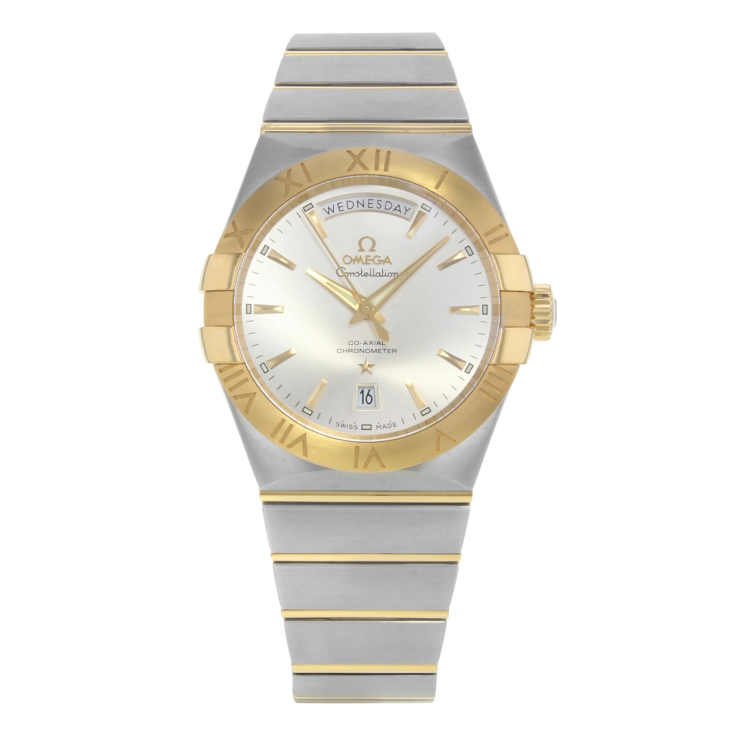 Omega Constellation Day Date Steel Yellow Gold 123.20.38.22.02.002 New B/P