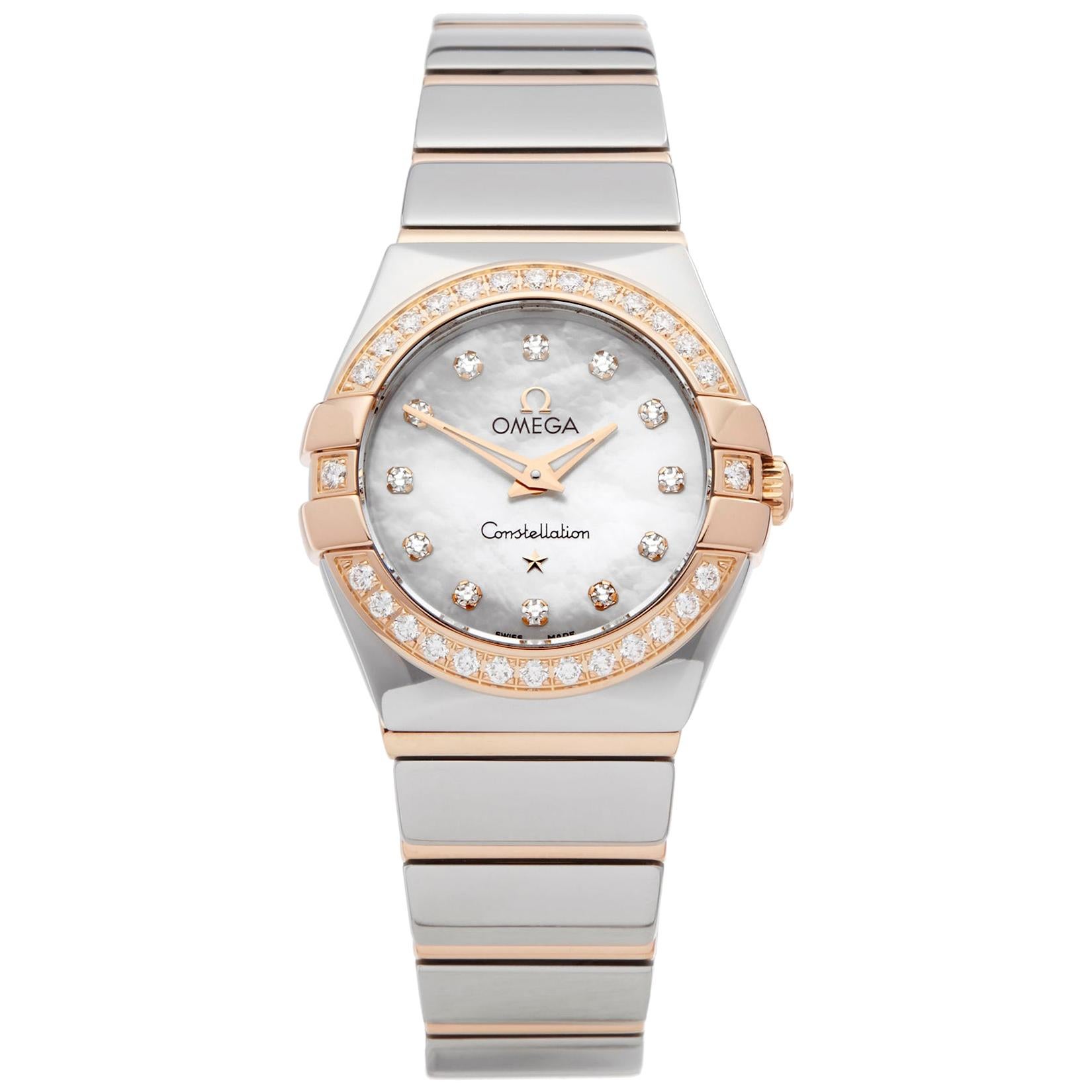 Omega Constellation Diamond Mother of Pearl Stainless Steel and Yellow Gold 1232