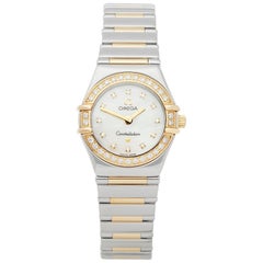 Omega Constellation Diamond Mother of Pearl Stainless Steel and Yellow Gold