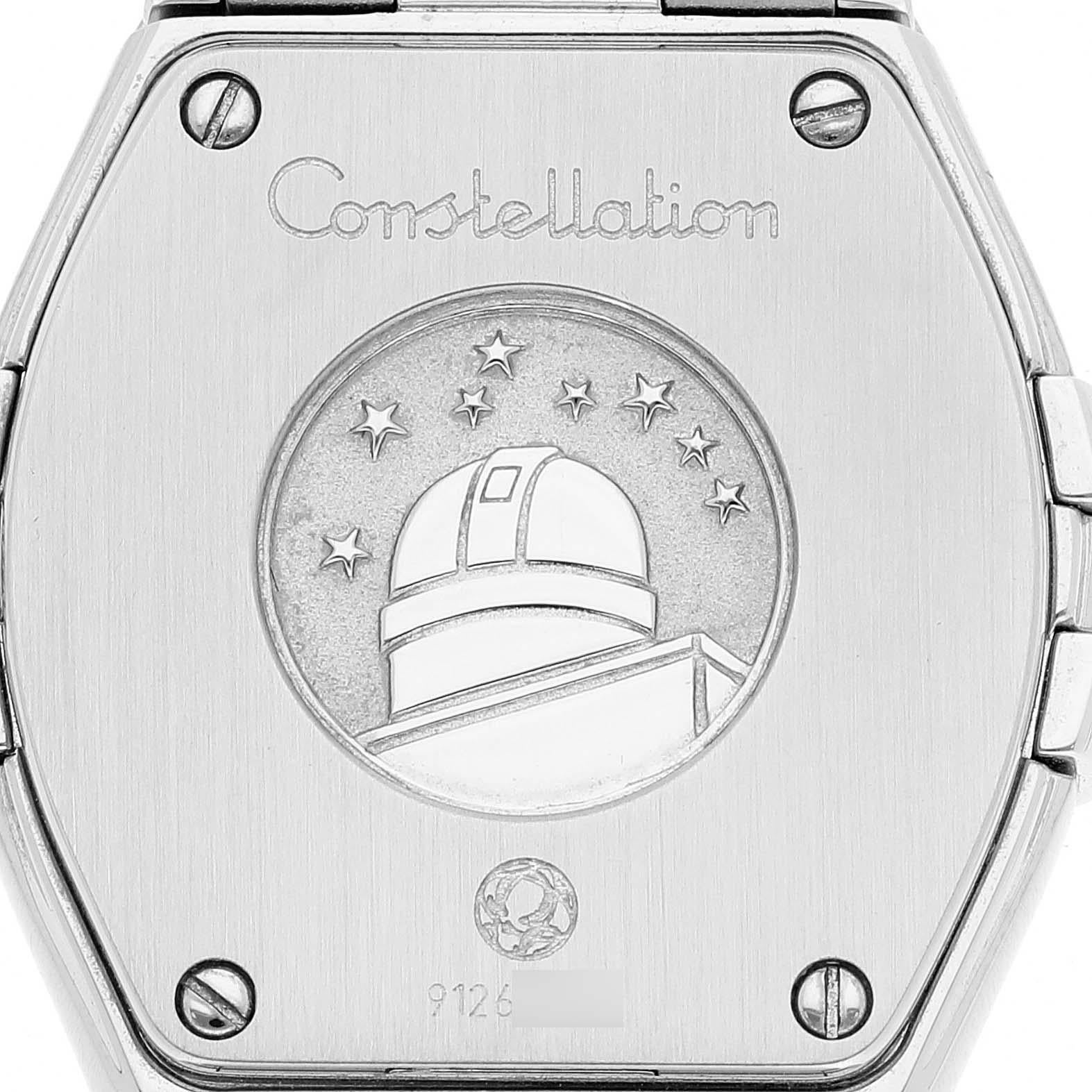 Omega Constellation Diamond Steel Ladies Watch 123.15.24.60.52.001 Box Card For Sale 1