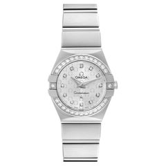 Omega Constellation Diamond Steel Ladies Watch 123.15.24.60.52.001 Box Card