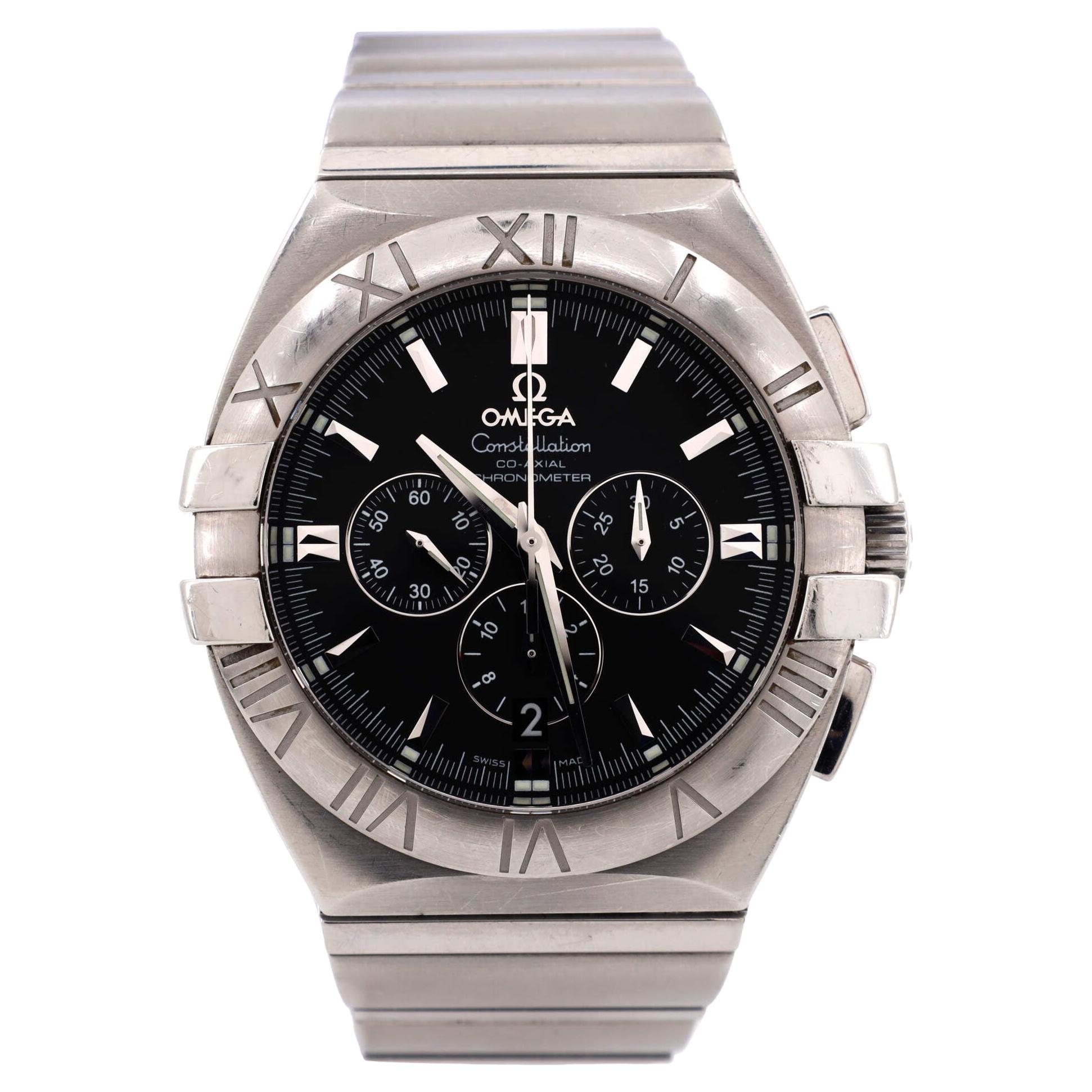 Omega Constellation Double Eagle Co-Axial Chronograph Automatic Watch Stainless