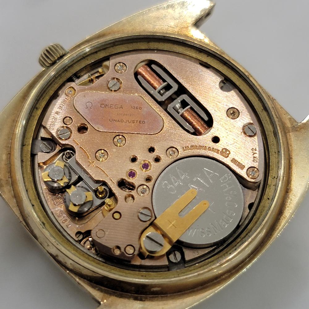 Omega Constellation Electronic F300 38mm Herren Tag Datum Gold Capped 1970er Jahre RA580 im Angebot 8