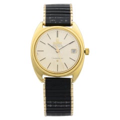 Retro Omega Constellation Gold Plated Steel Silver Dial Automatic Men's Watch 168.017