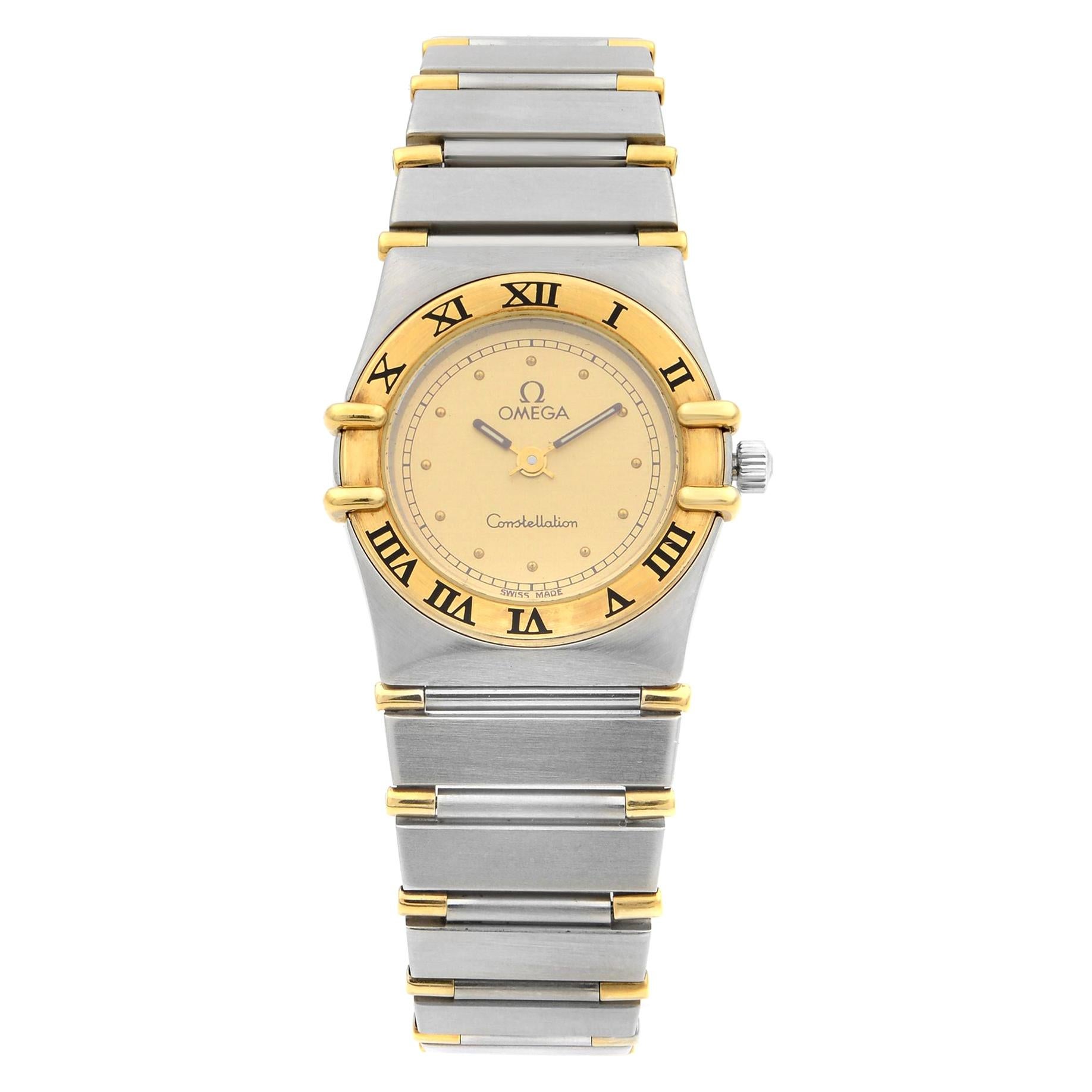 Omega Constellation Gold Steel Quartz Ladies Watch