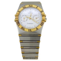 Omega Constellation Goldstahl-Uhr Ref 396/1080, Tagesdatum. Schachtel, Papiere, Links.