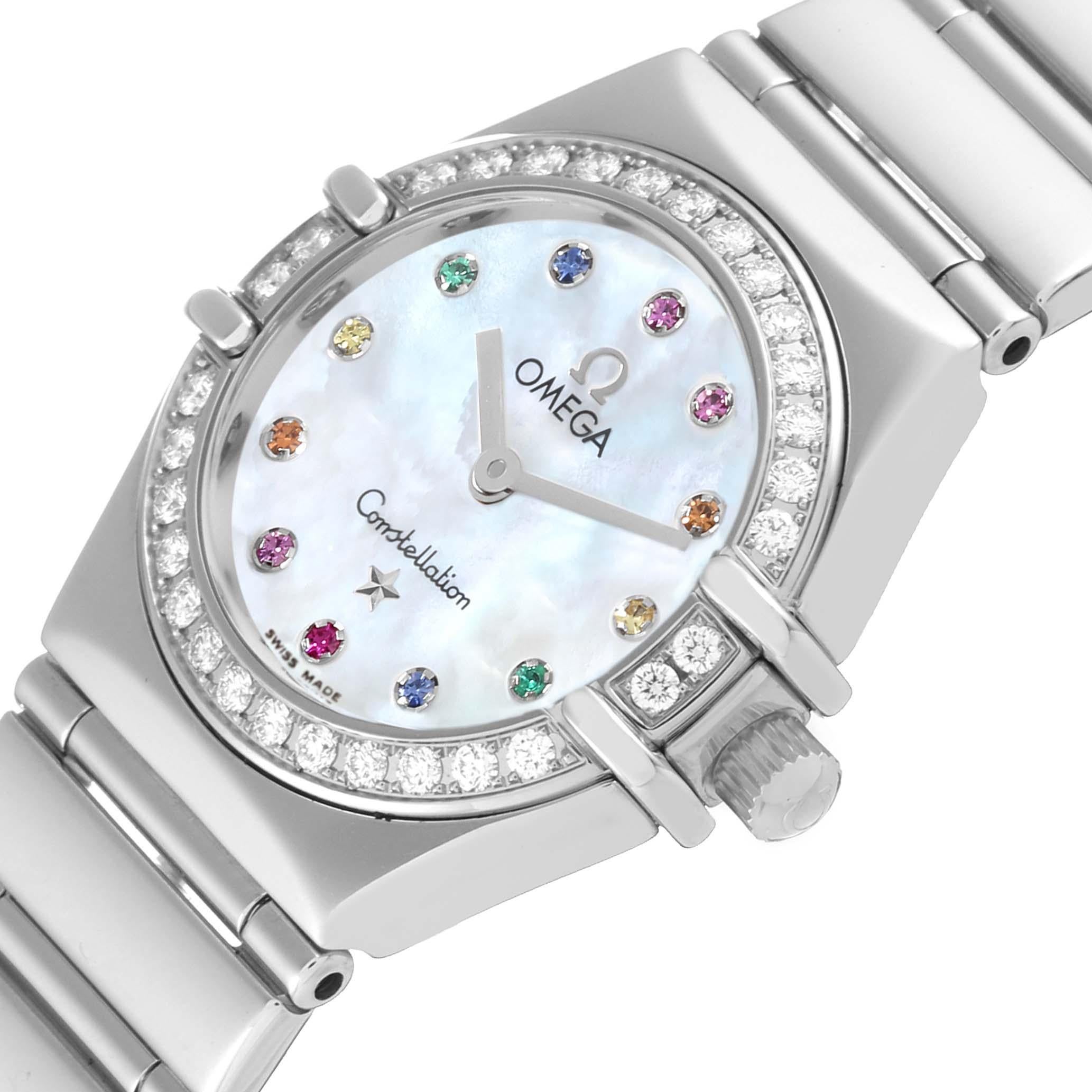 Women's Omega Constellation Iris Mother Of Pearl Diamond Steel Ladies Watch For Sale