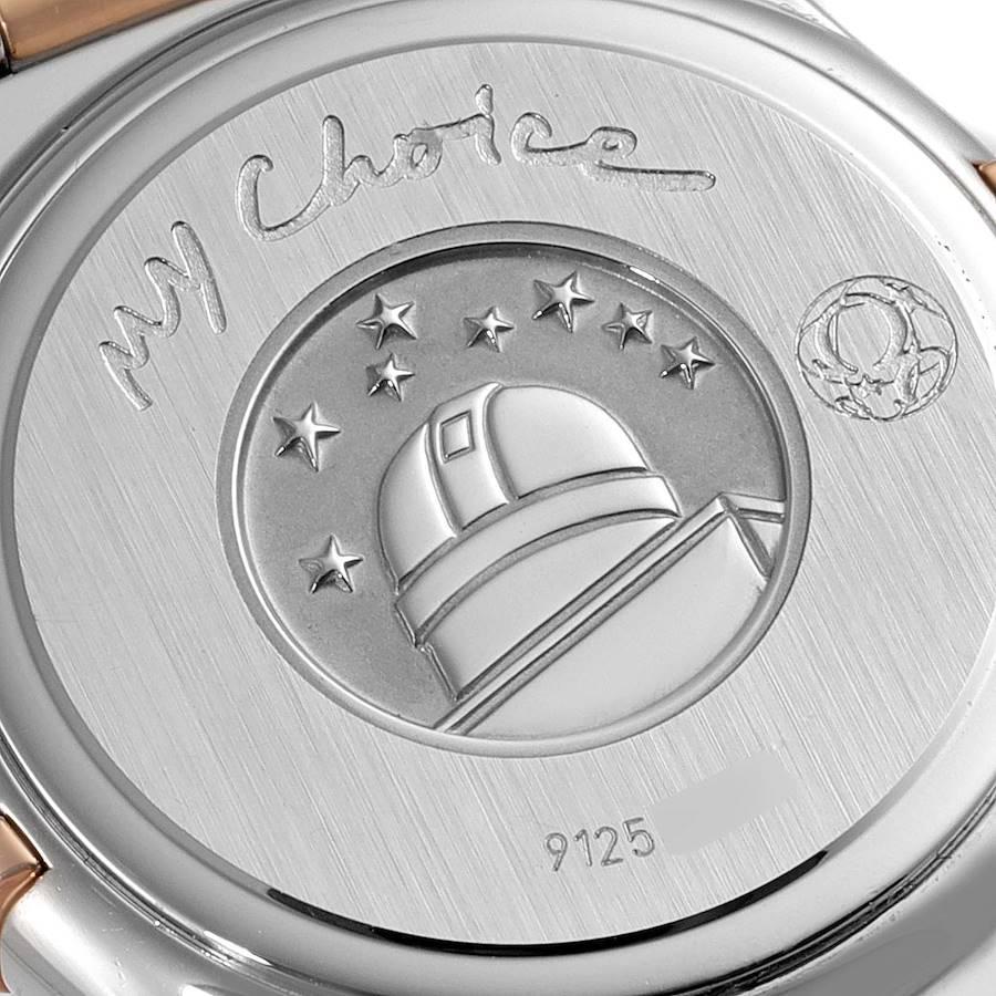 Omega Constellation Iris My Choice Steel Rose Gold Watch 1373.79.00 Box Card In Excellent Condition For Sale In Atlanta, GA