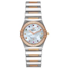 Omega Constellation Iris My Choice Steel Rose Gold Watch 1373.79.00 Box Card