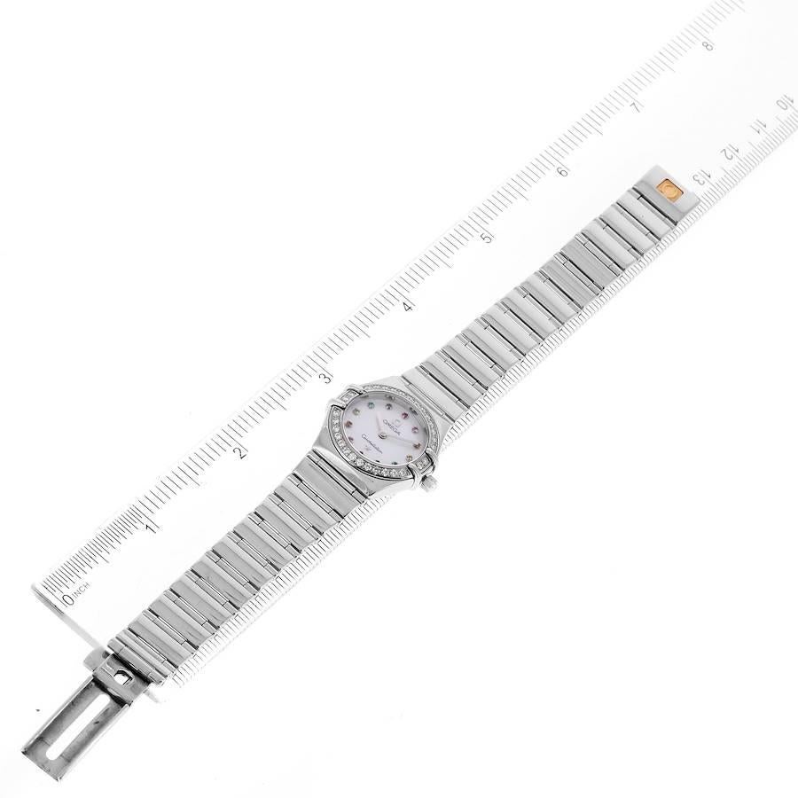 Omega Constellation Iris Rainbow Multi Stone Steel Ladies Watch 1476.79.00 For Sale 1