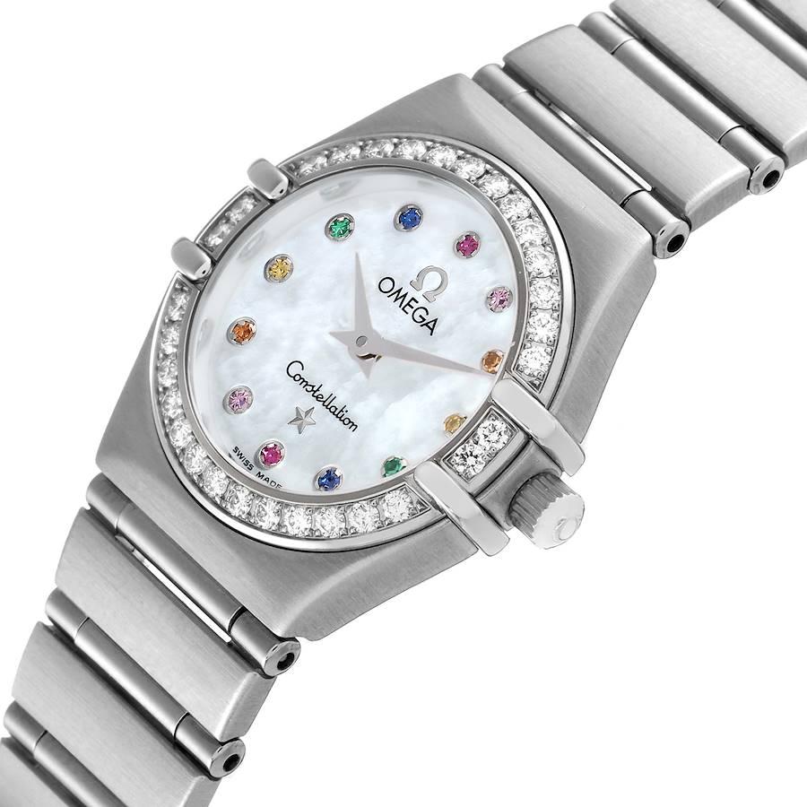 Women's Omega Constellation Iris Steel Multi Stone Ladies Watch 1460.79.00 For Sale